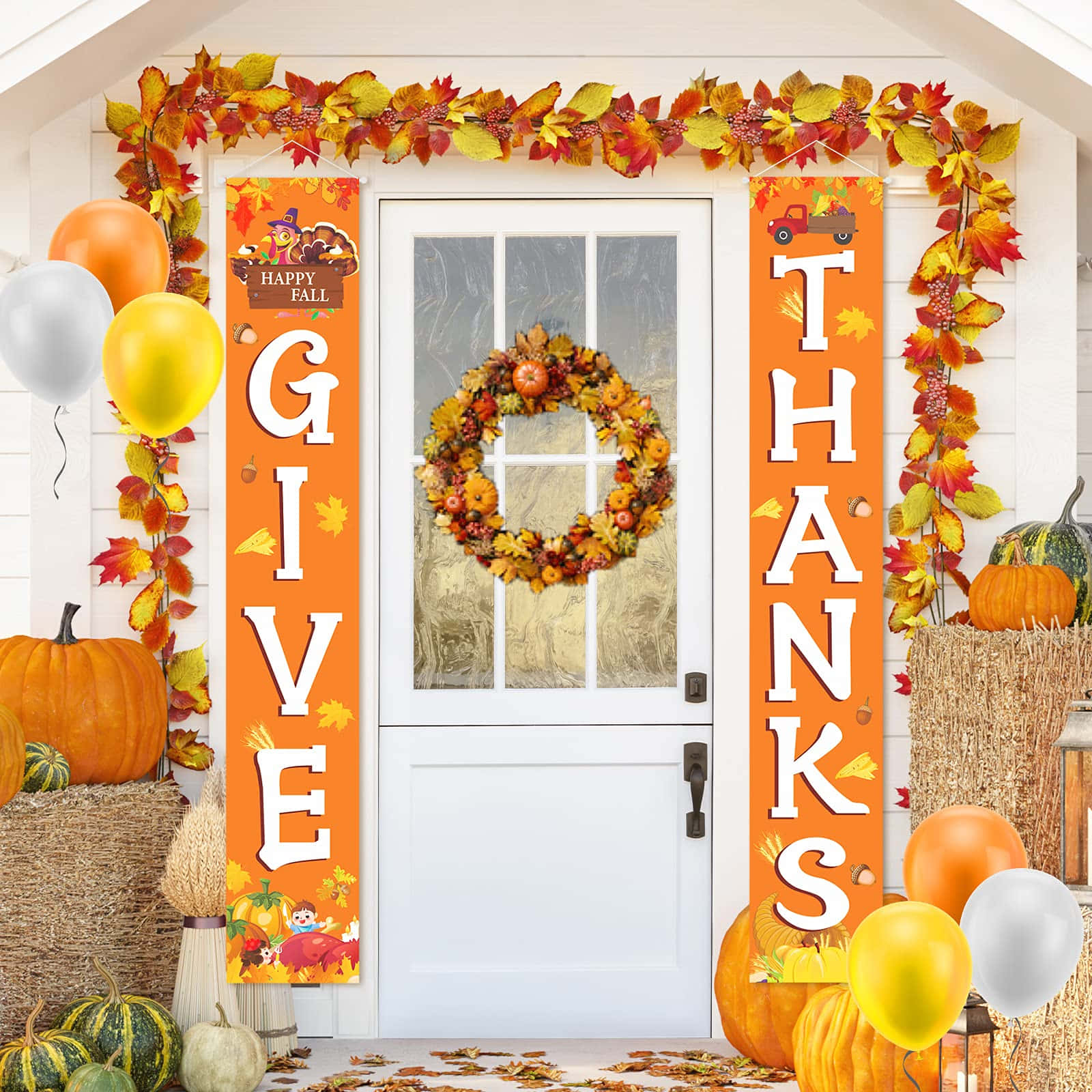 Porch Fall Thanksgiving Wallpaper