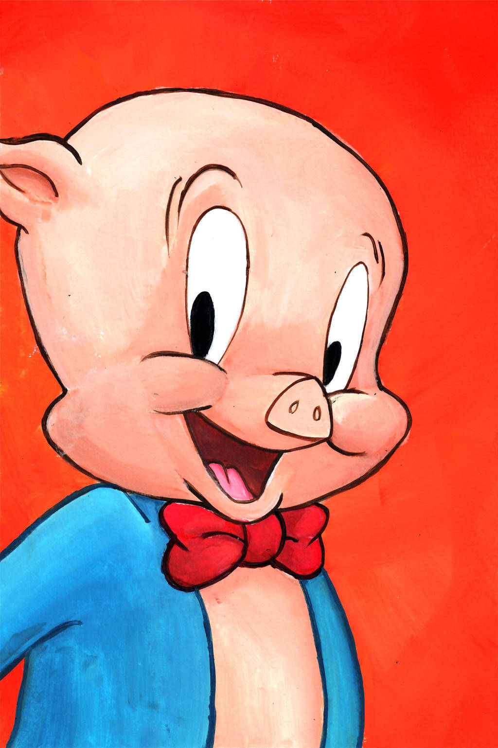 Porky Pig Vintage Cartoon Art Wallpaper