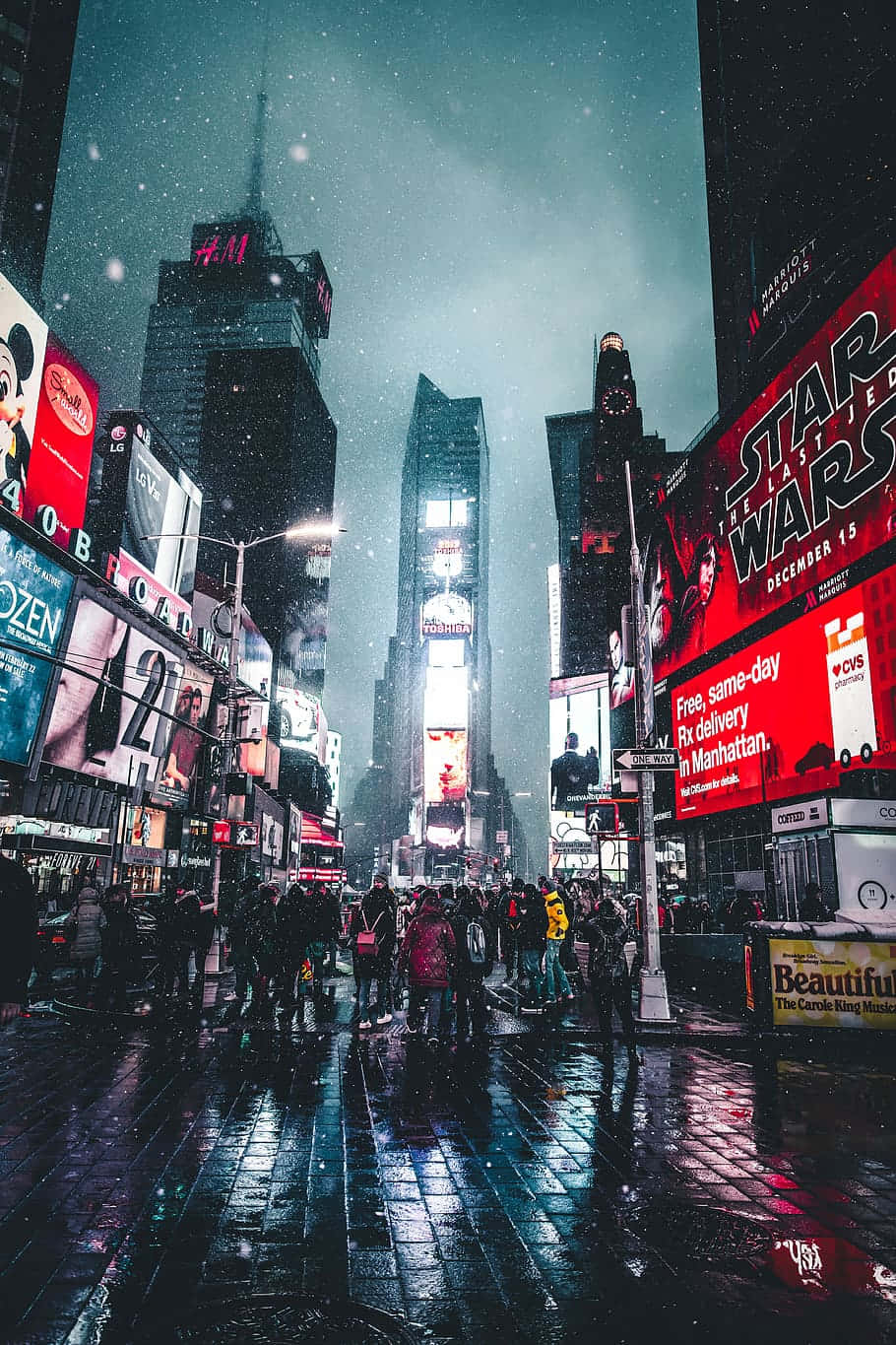 Portrait Photography Night Times Square Plaza Wallpaper