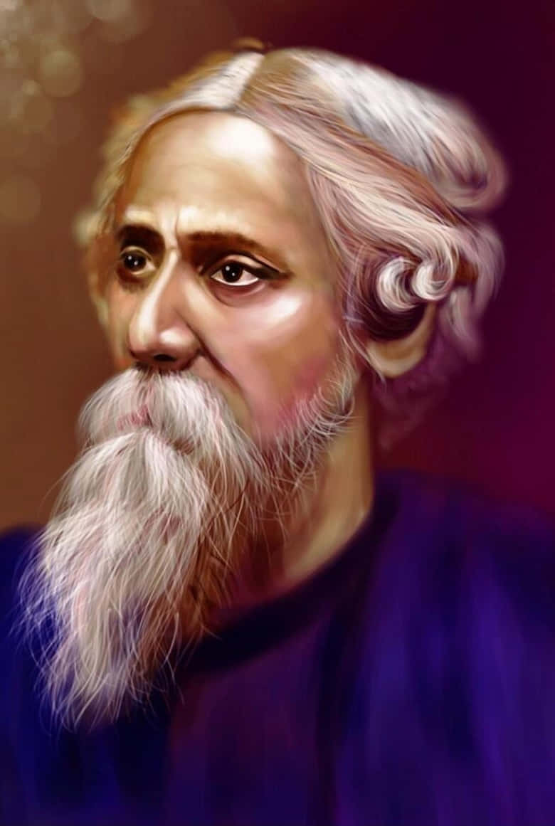 Portraitof Rabindranath Tagore Wallpaper