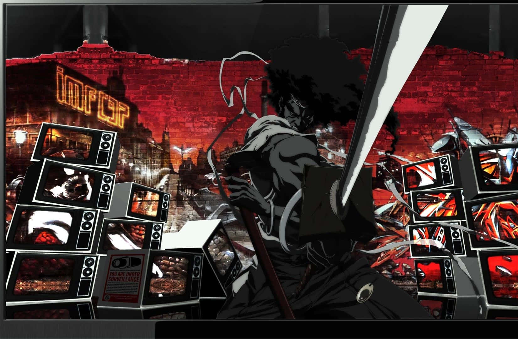 Powerful Afro Samurai Warrior In An Intense Battle Stance Wallpaper