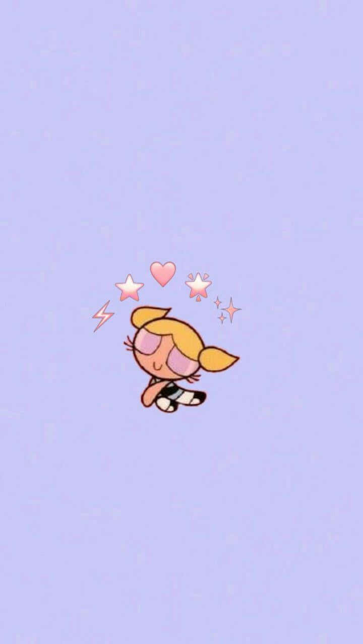 Powerpuff Girls Bubbles With Her Hands Together Wallpaper