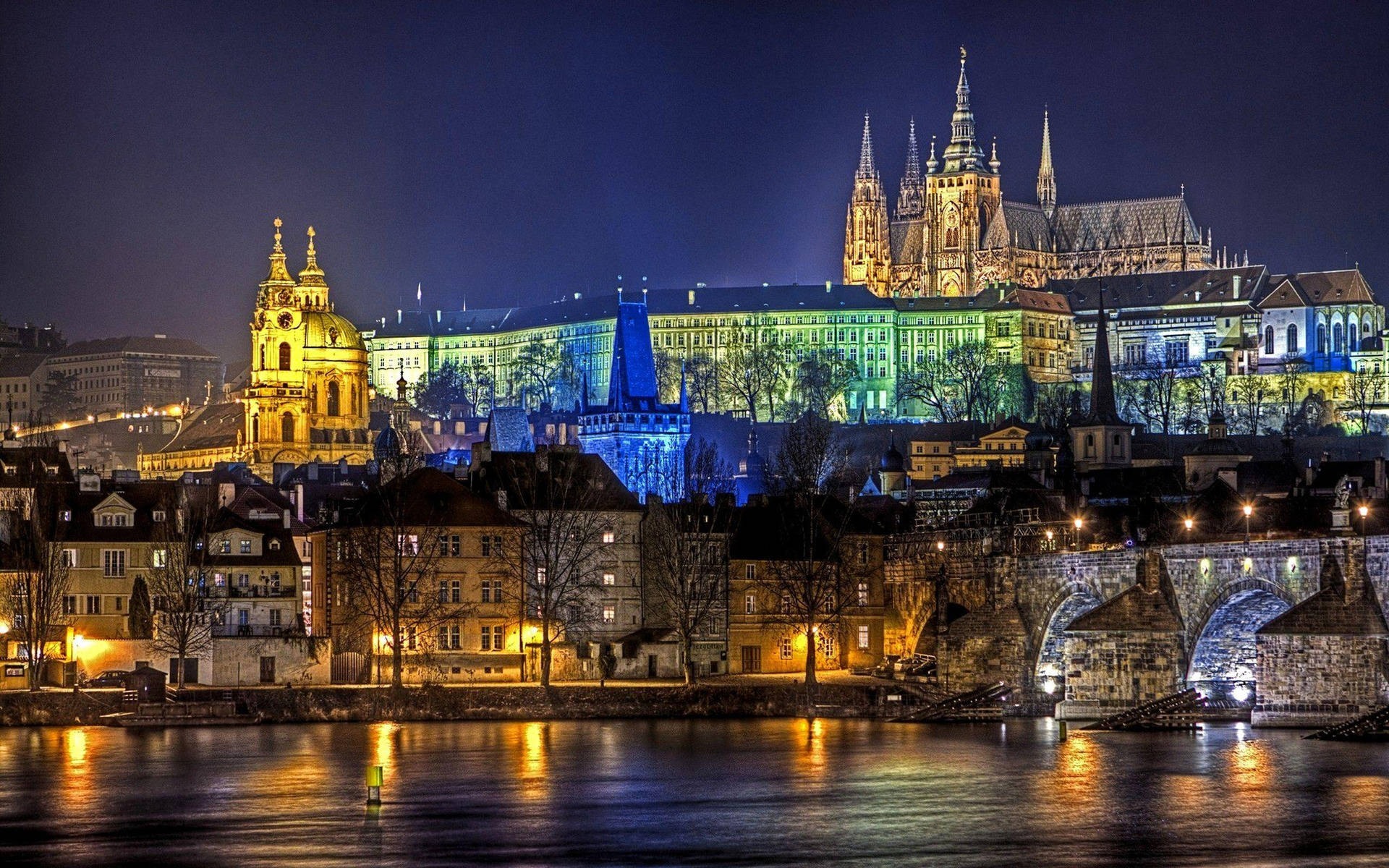 Winter View To Prague, czech republic, snow, church, trees, clouds, castle,  hill, HD wallpaper | Peakpx