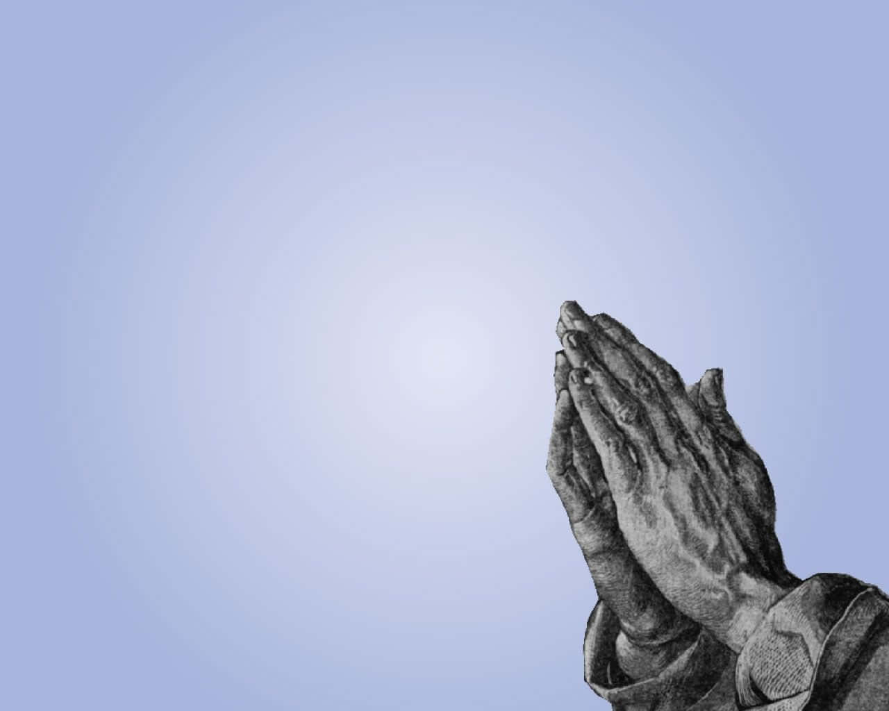 Praying Hands Reaching Up In Deep Contemplation Wallpaper