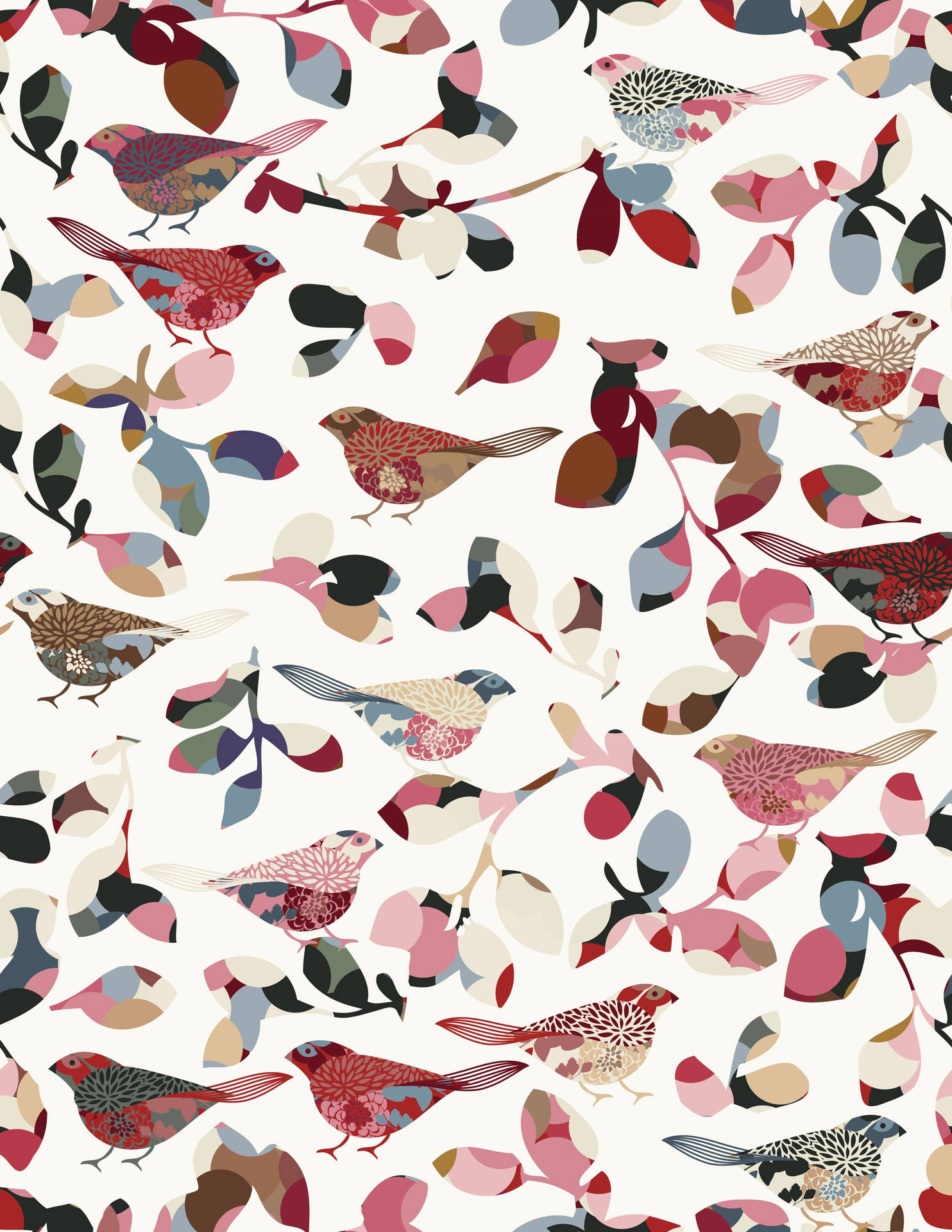 Pretty Bird Pattern Wallpaper