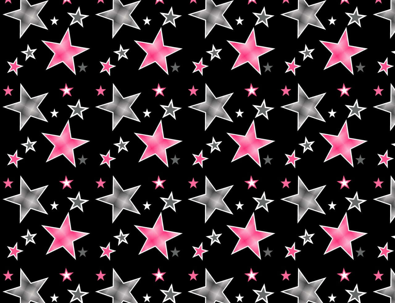 Pretty Black Pink Stars Wallpaper