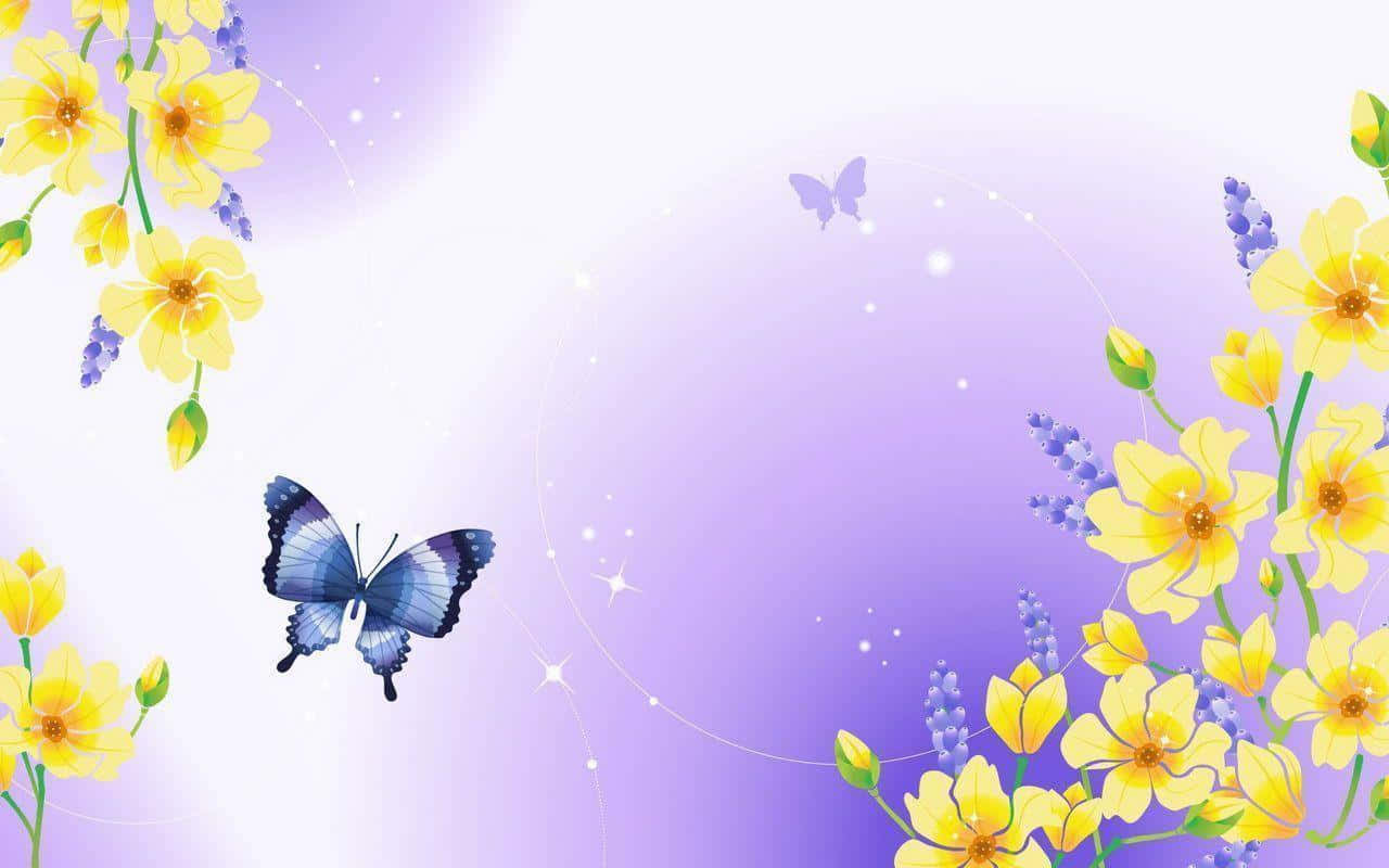 Pretty Butterfly Perching On A Flower Wallpaper