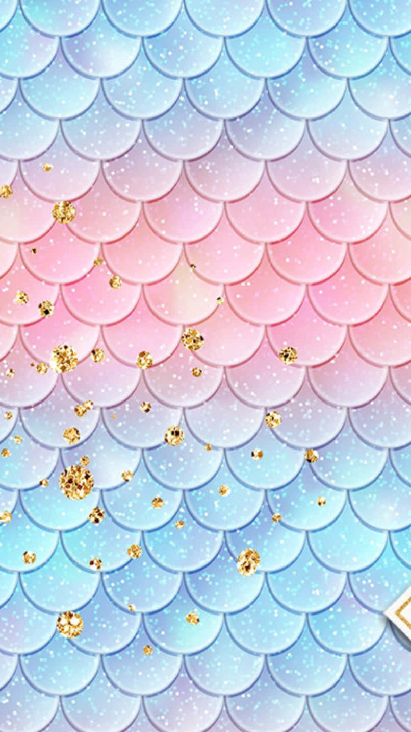 Pretty Cute Mermaid Fin Design Wallpaper