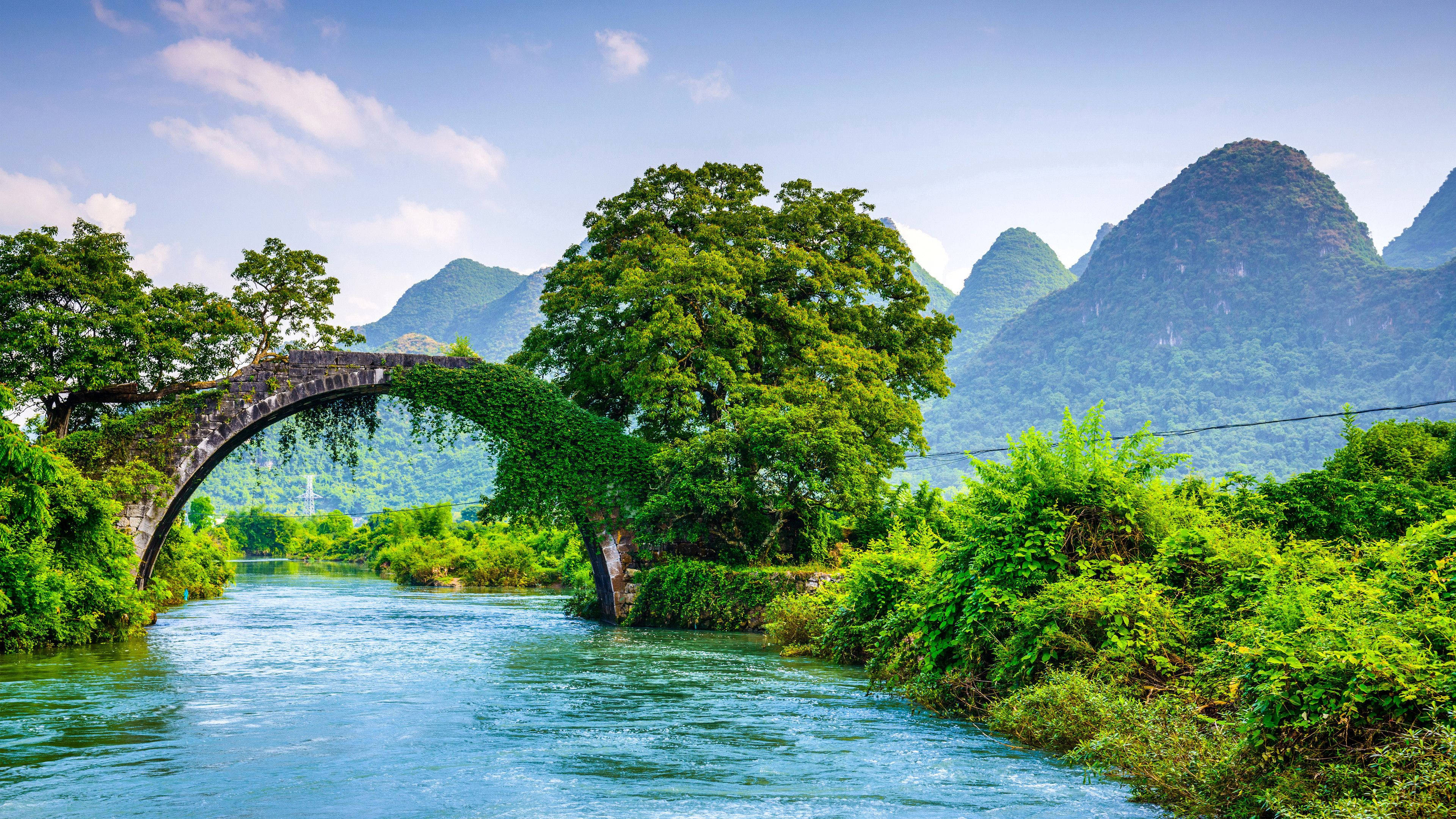 Pretty Landscape Guilin Nature Bridges In China Wallpaper