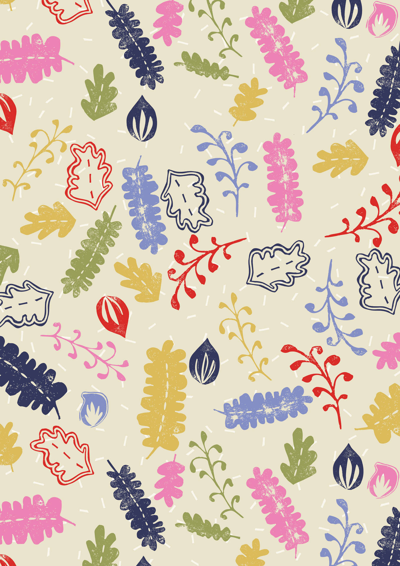 Pretty Leaves Pattern Wallpaper
