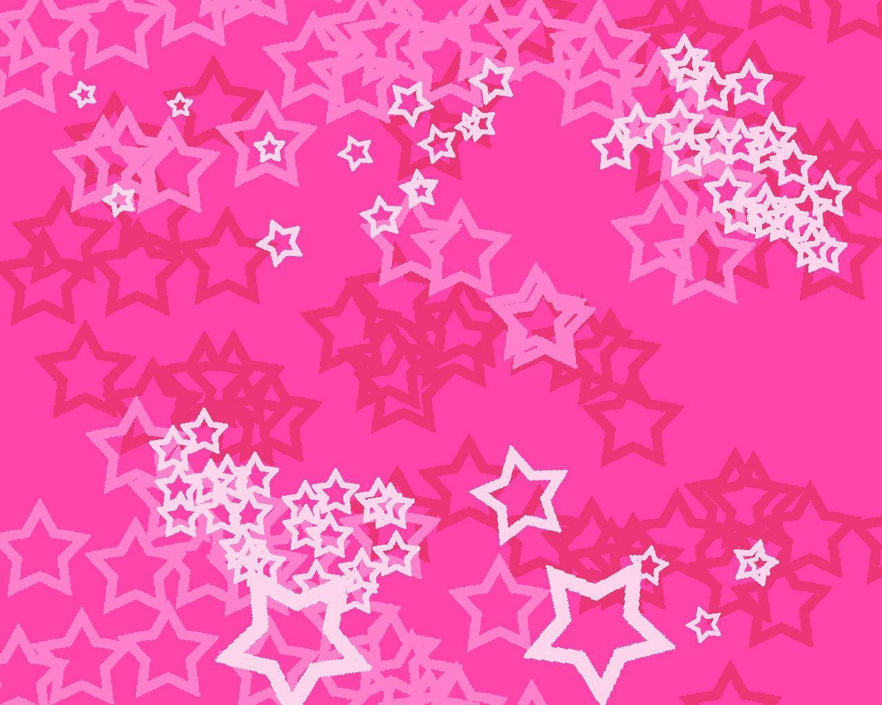 Pretty Pink And White Stars Wallpaper