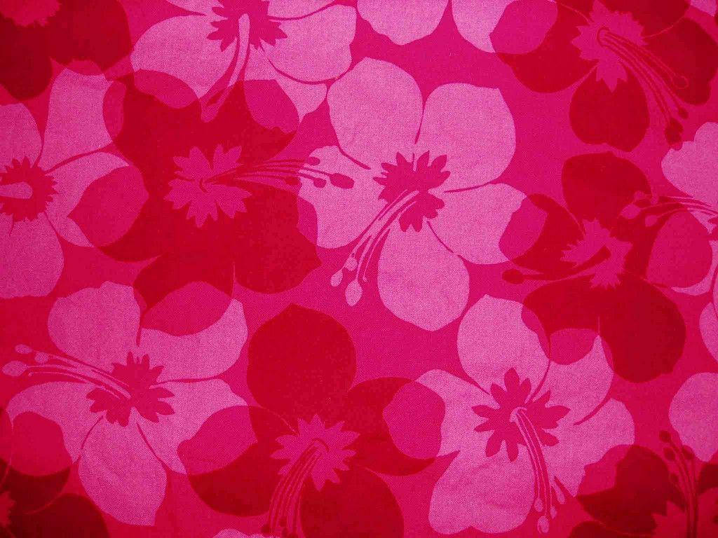 Pretty Pink Hibiscus Flower Pattern Wallpaper