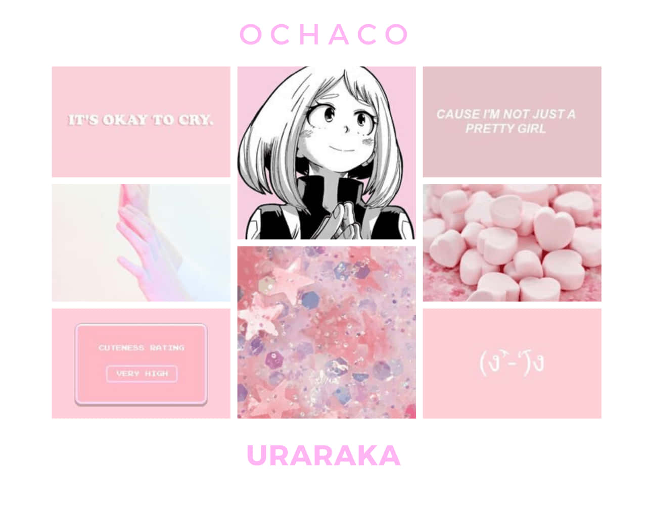 Pretty Pink Uraraka Aesthetic Wallpaper