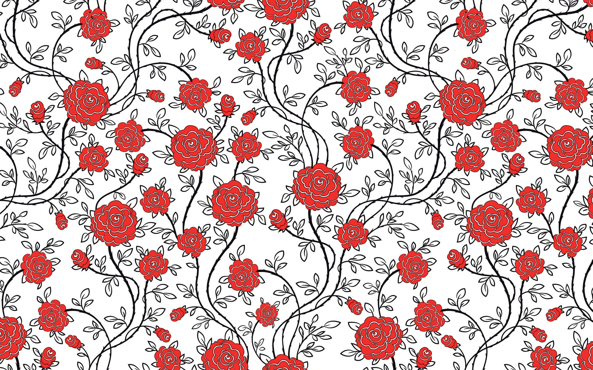 Pretty Roses Pattern Wallpaper
