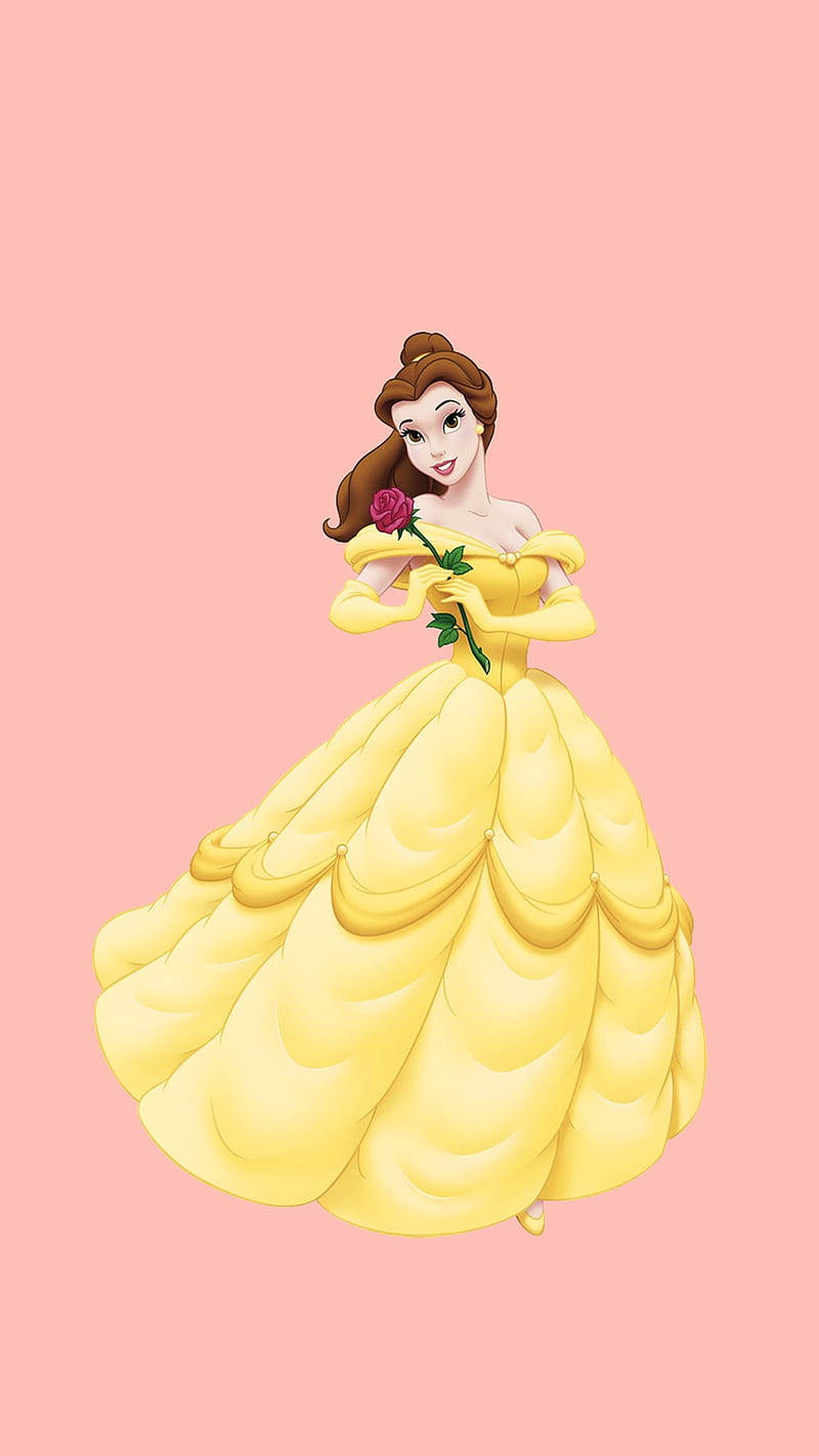 Princess Belle Pink Aesthetic Cartoon Disney Wallpaper