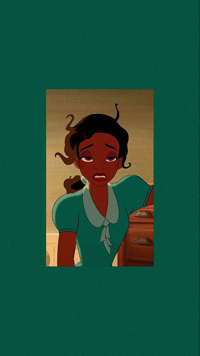 Princess Tiana Green Aesthetic Cartoon Disney Wallpaper