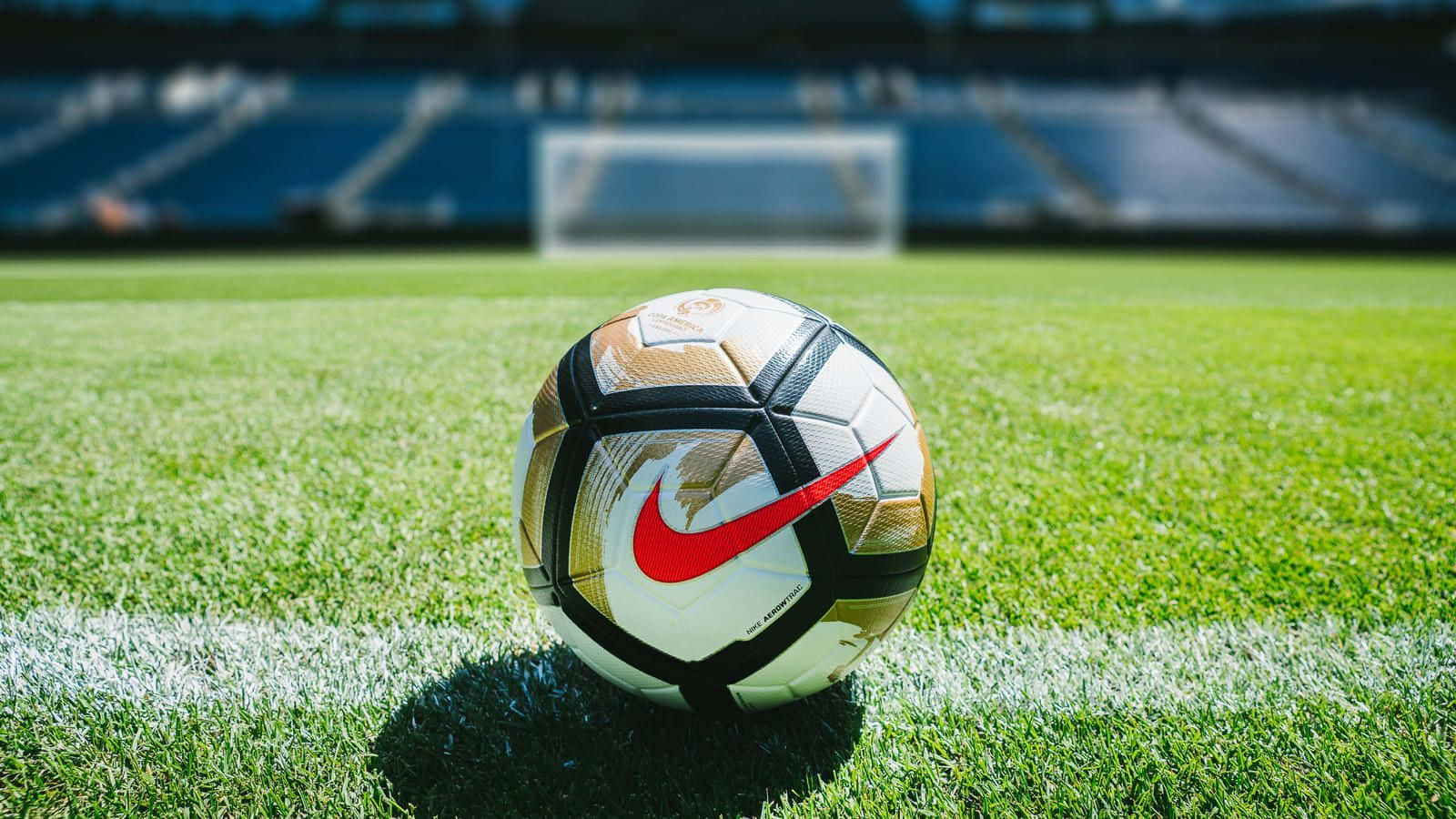 Pristine Soccer Ball On Green Grass Wallpaper