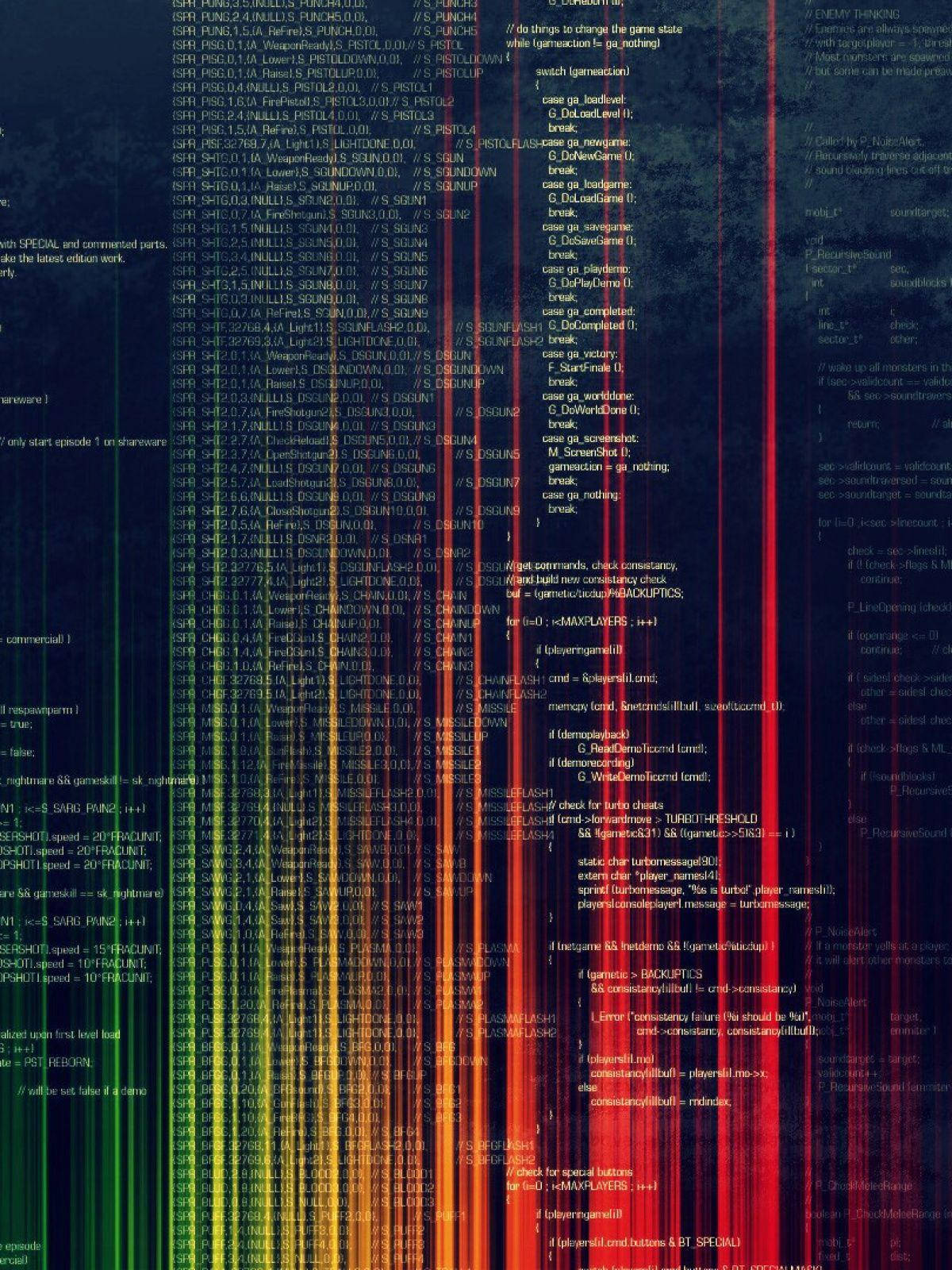 Programming Iphone Codes On Glitchy Screen Wallpaper