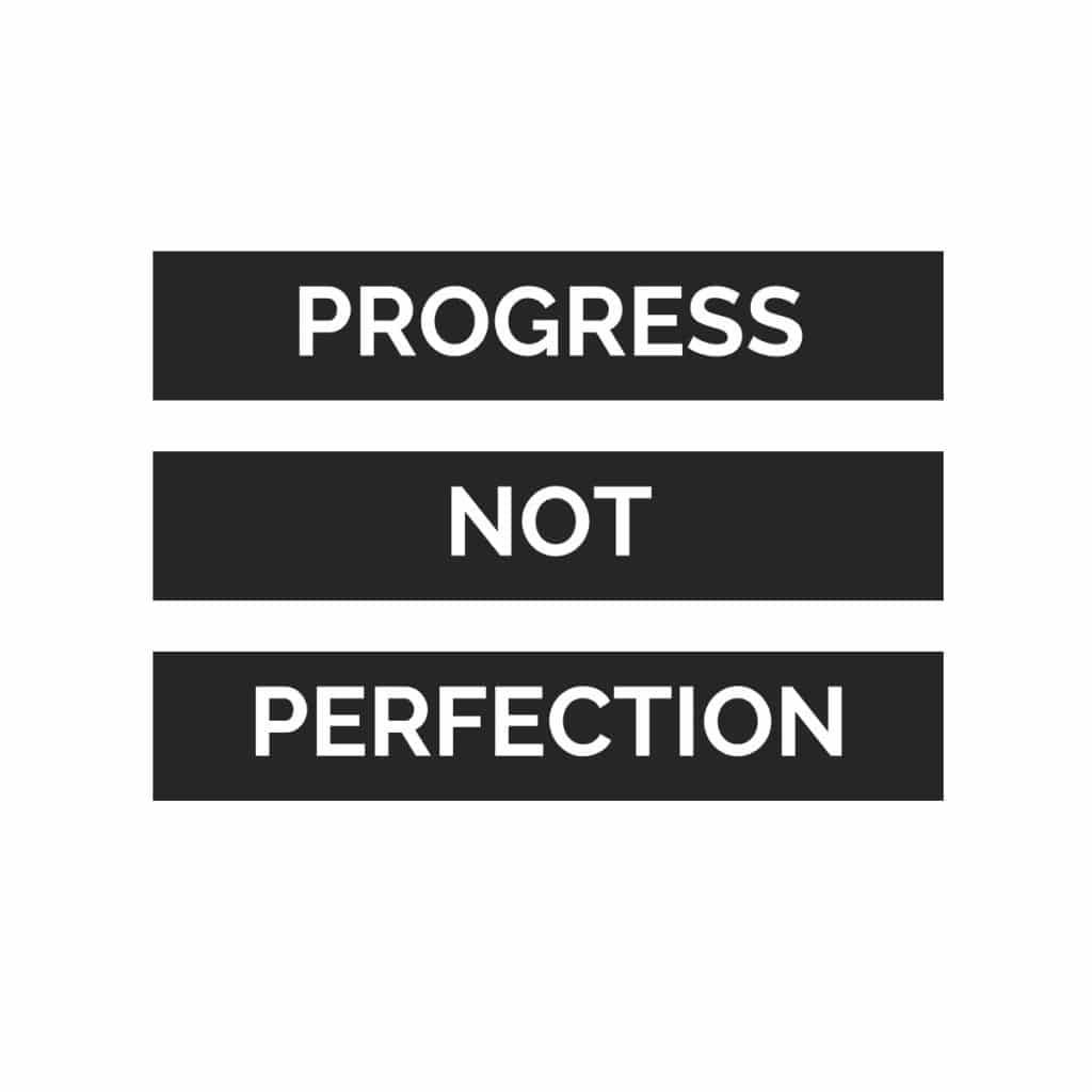 Progress Not Perfection Black And White Quotes Wallpaper