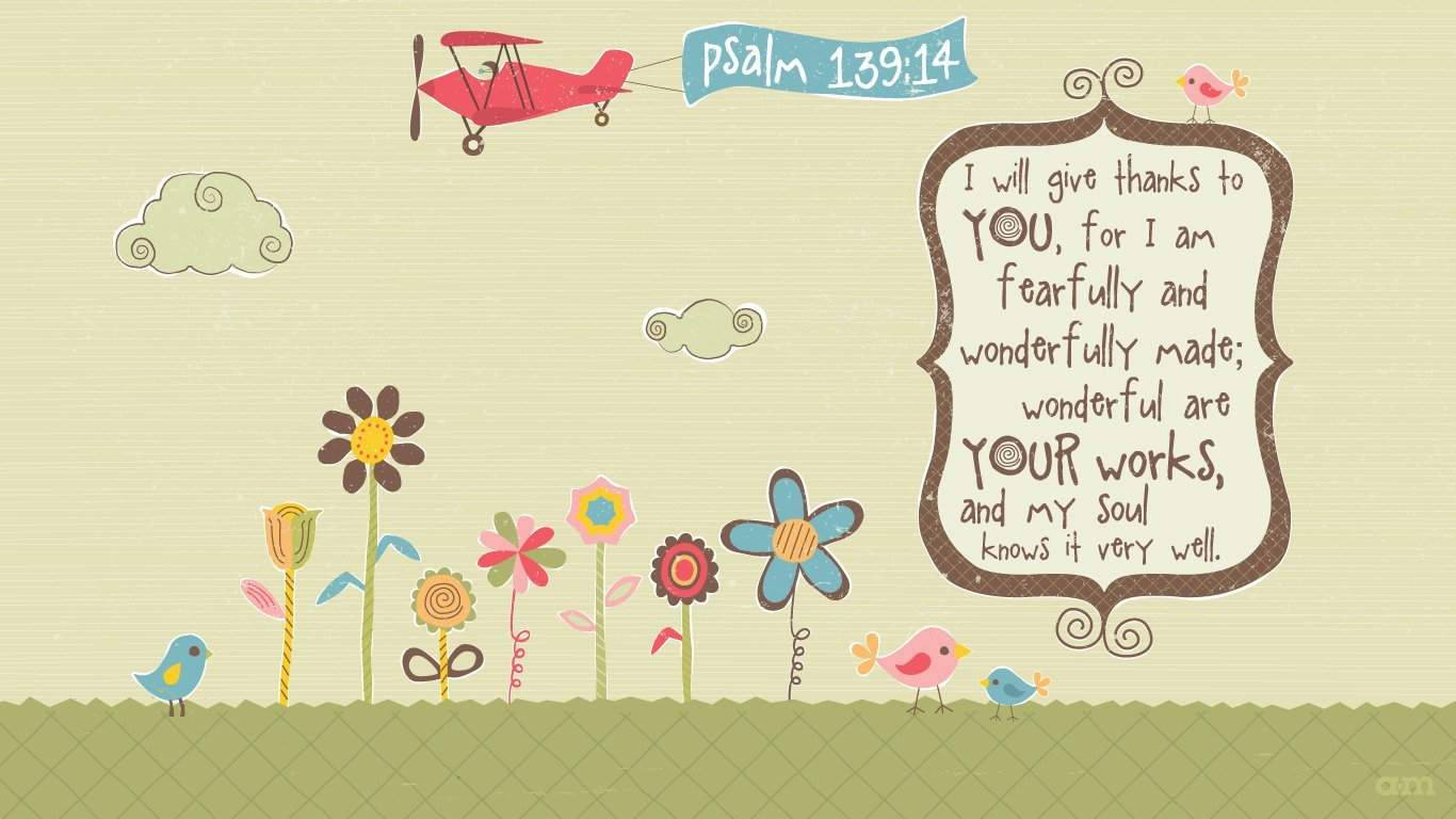 Psalm 139:14 Bible Verse Laptop Wallpaper