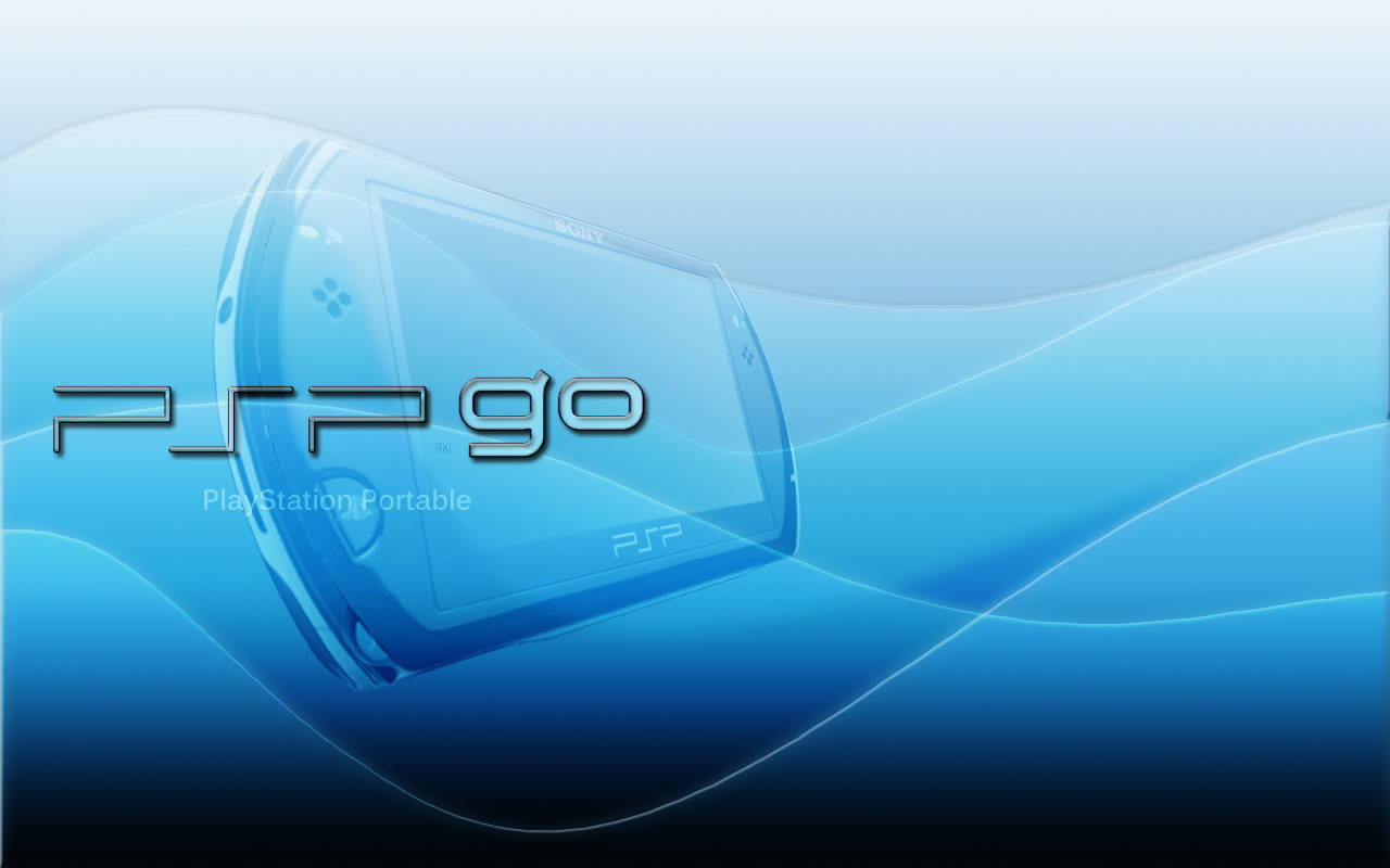 Psp Go Blue Waves With Console Wallpaper