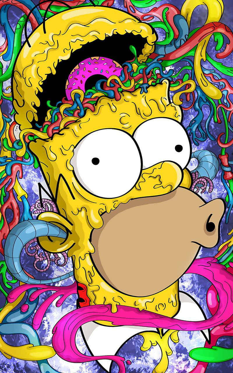 Psychedelic Cartoon Character Art Wallpaper