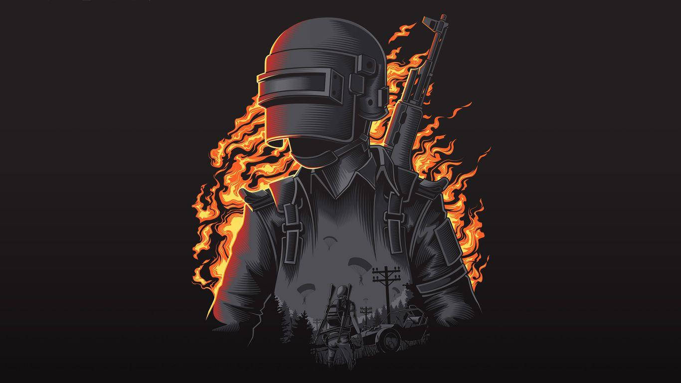 Pubg Black Burning Character Wallpaper