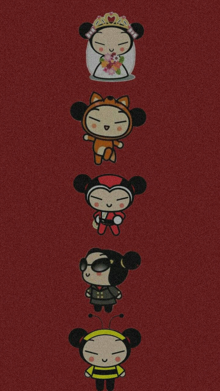 Pucca In Different Outfits Wallpaper