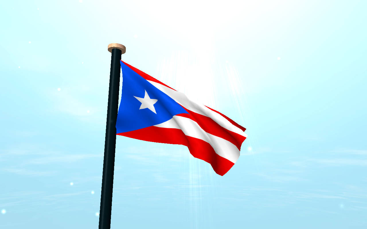 Puerto Rican Flag On Pole Wallpaper