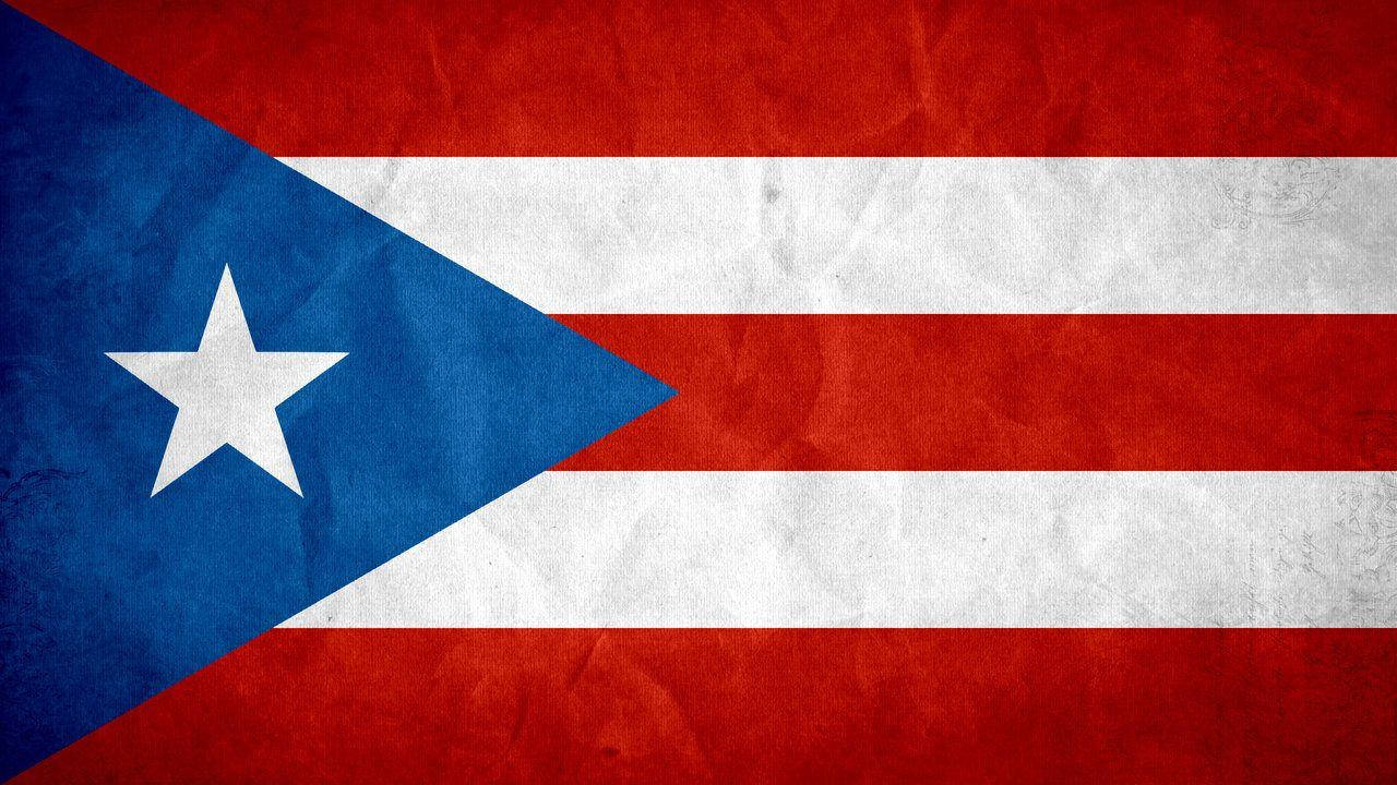 Puerto Rican Flag With Creases Wallpaper