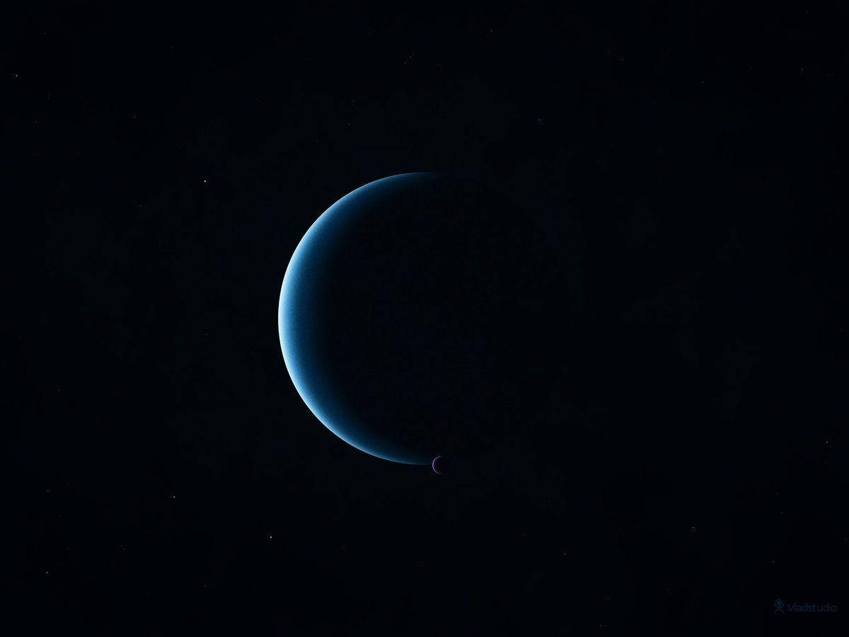 Pure Black Space And Edge Of Planet Wallpaper