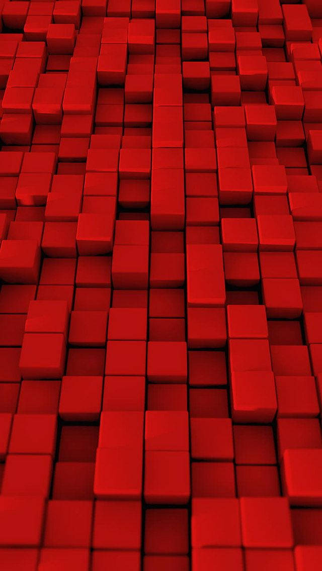 Pure Red 3d Squares Wallpaper