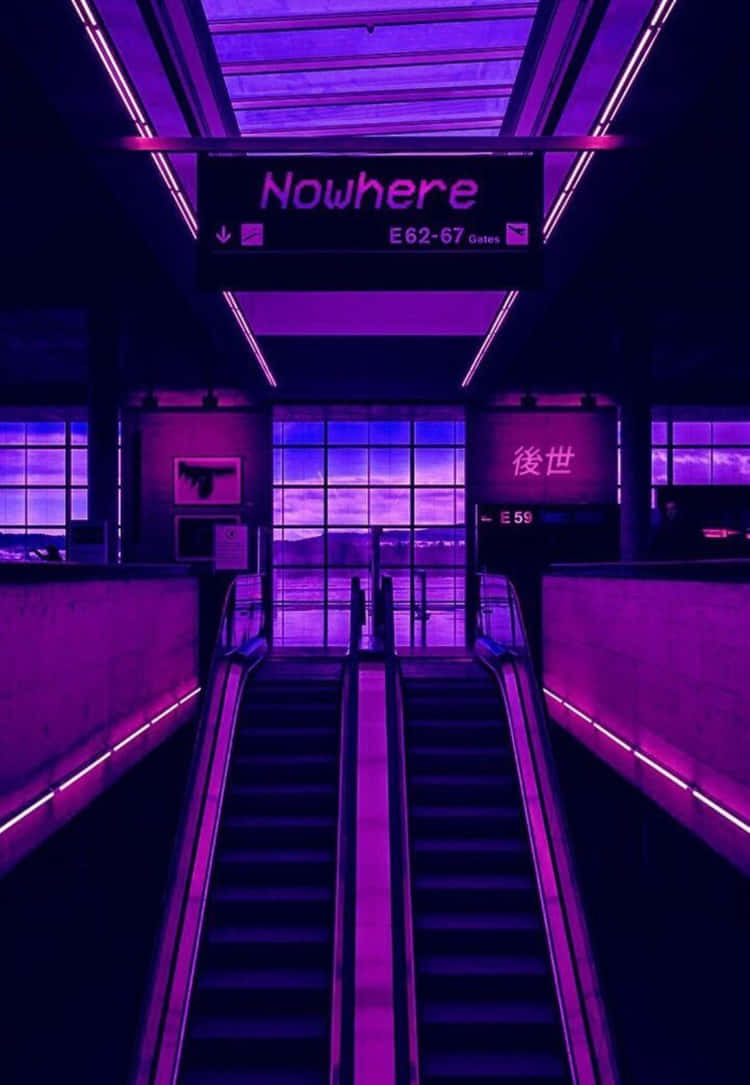 Purple 90s Anime Aesthetic Mall Wallpaper