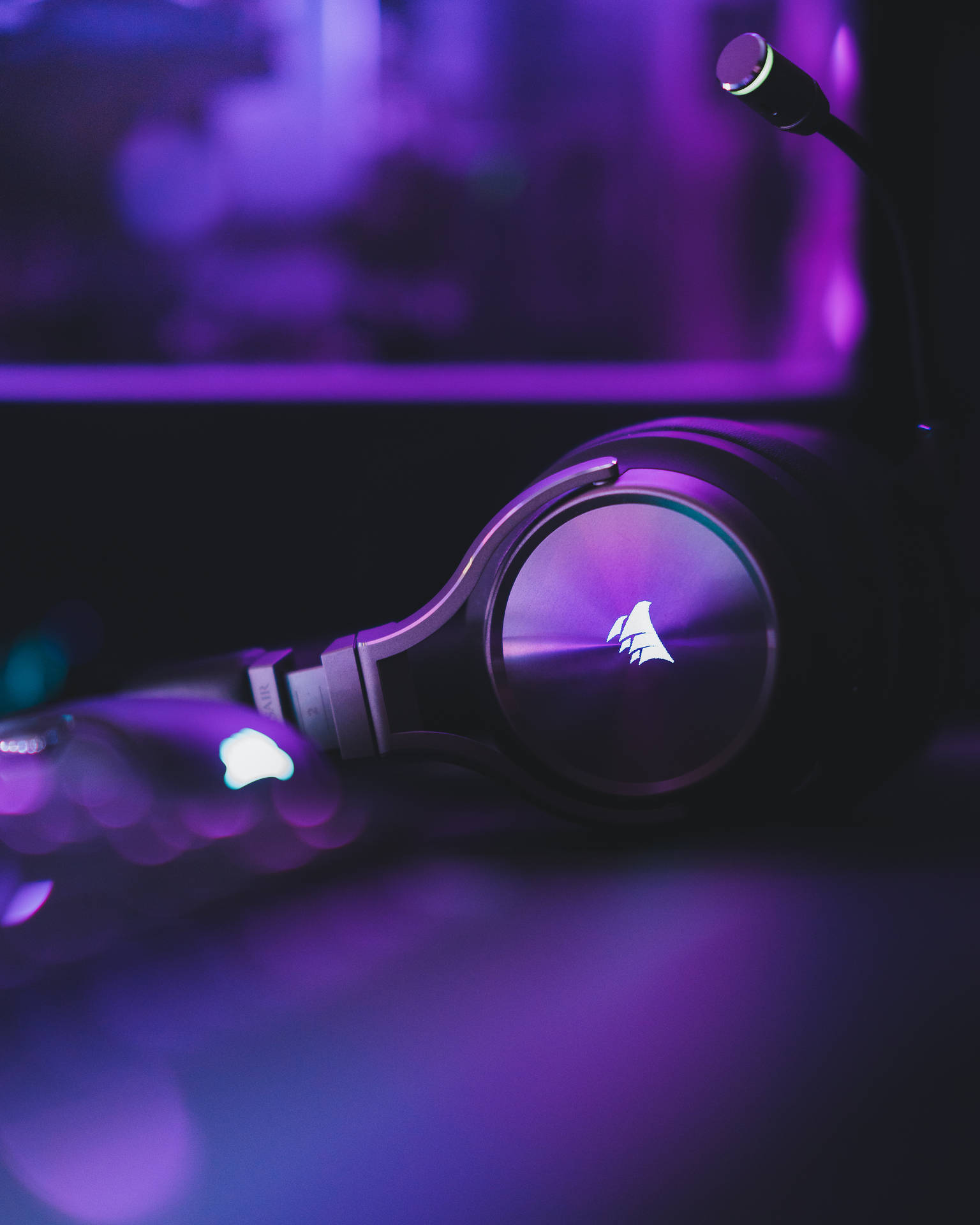 Download free Purple Aesthetic Corsair Headphones Wallpaper