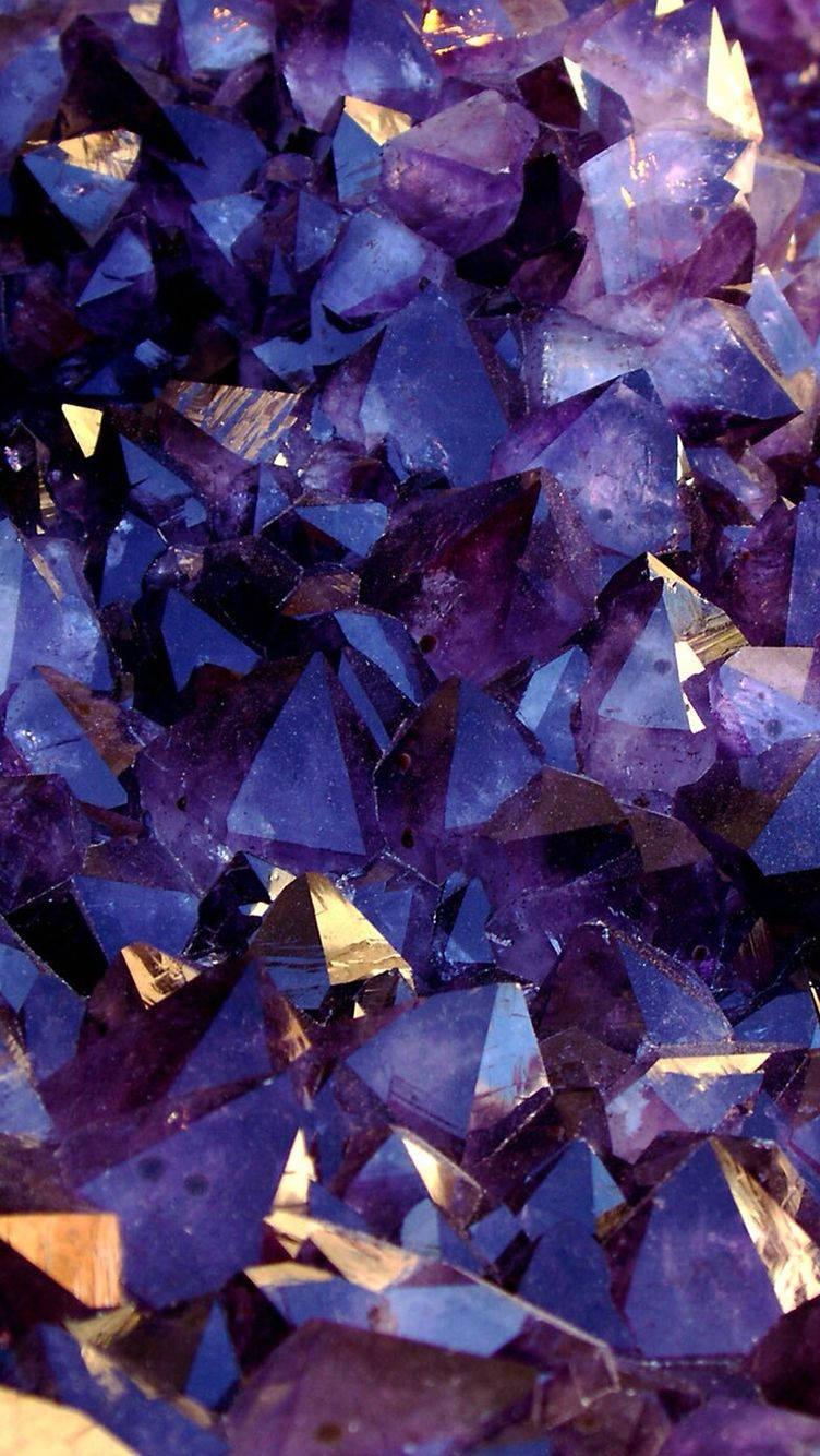 Purple And Gold Crystal Aesthetic Wallpaper