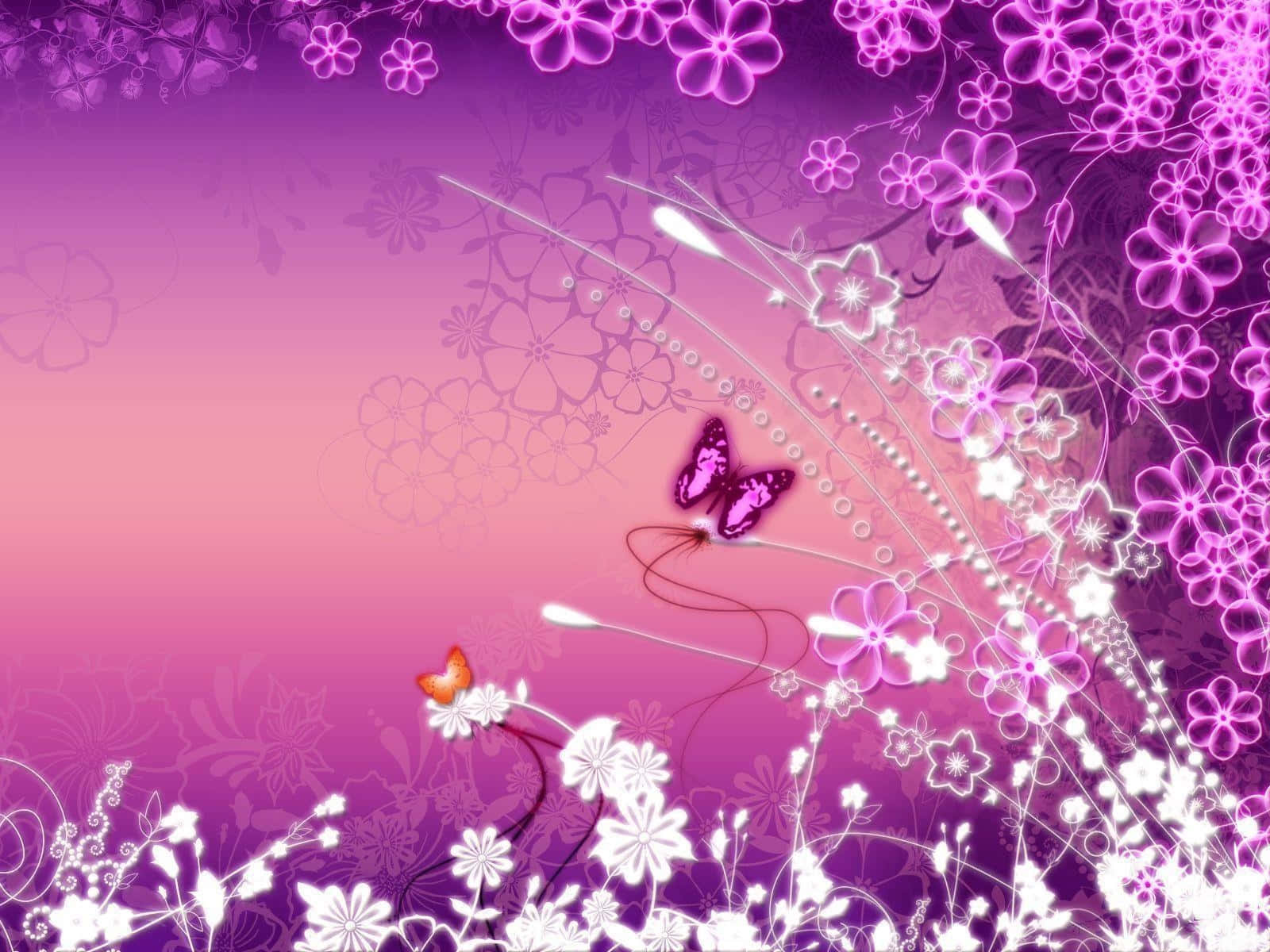 Purple Butterfly Design Desktop Wallpaper