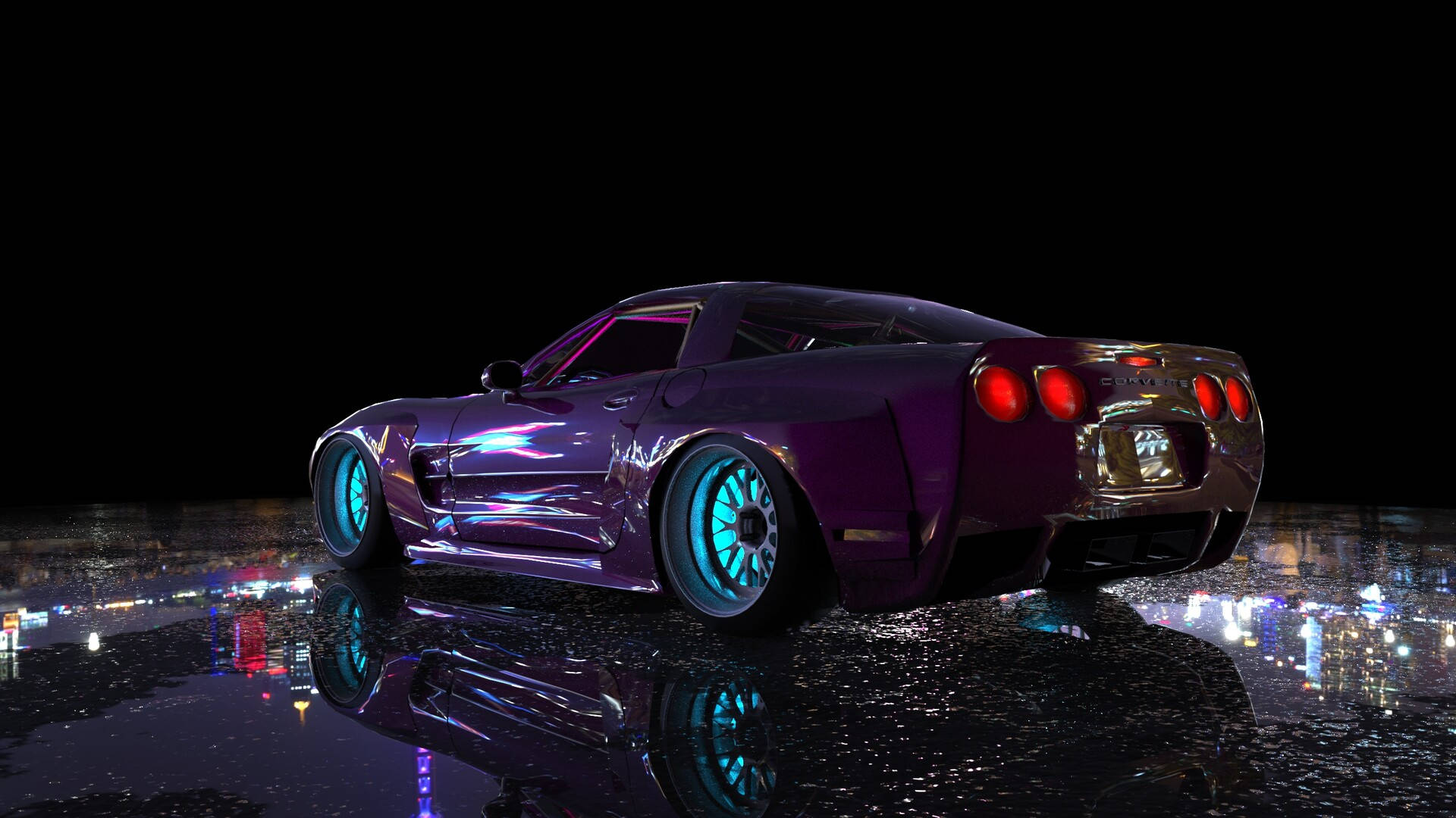 Purple C4 Corvette Wallpaper