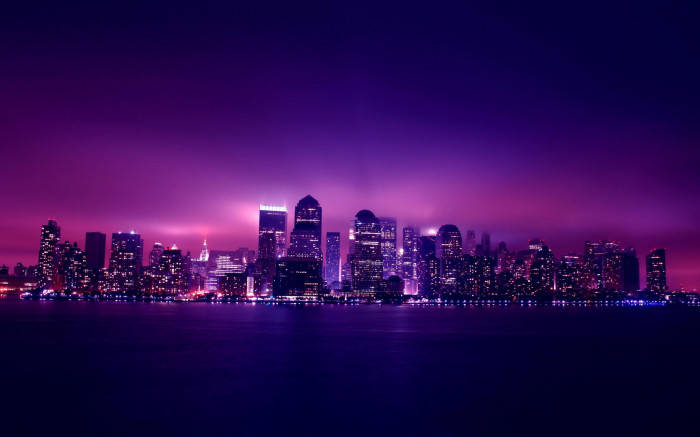 Purple City Aesthetic Mac Wallpaper