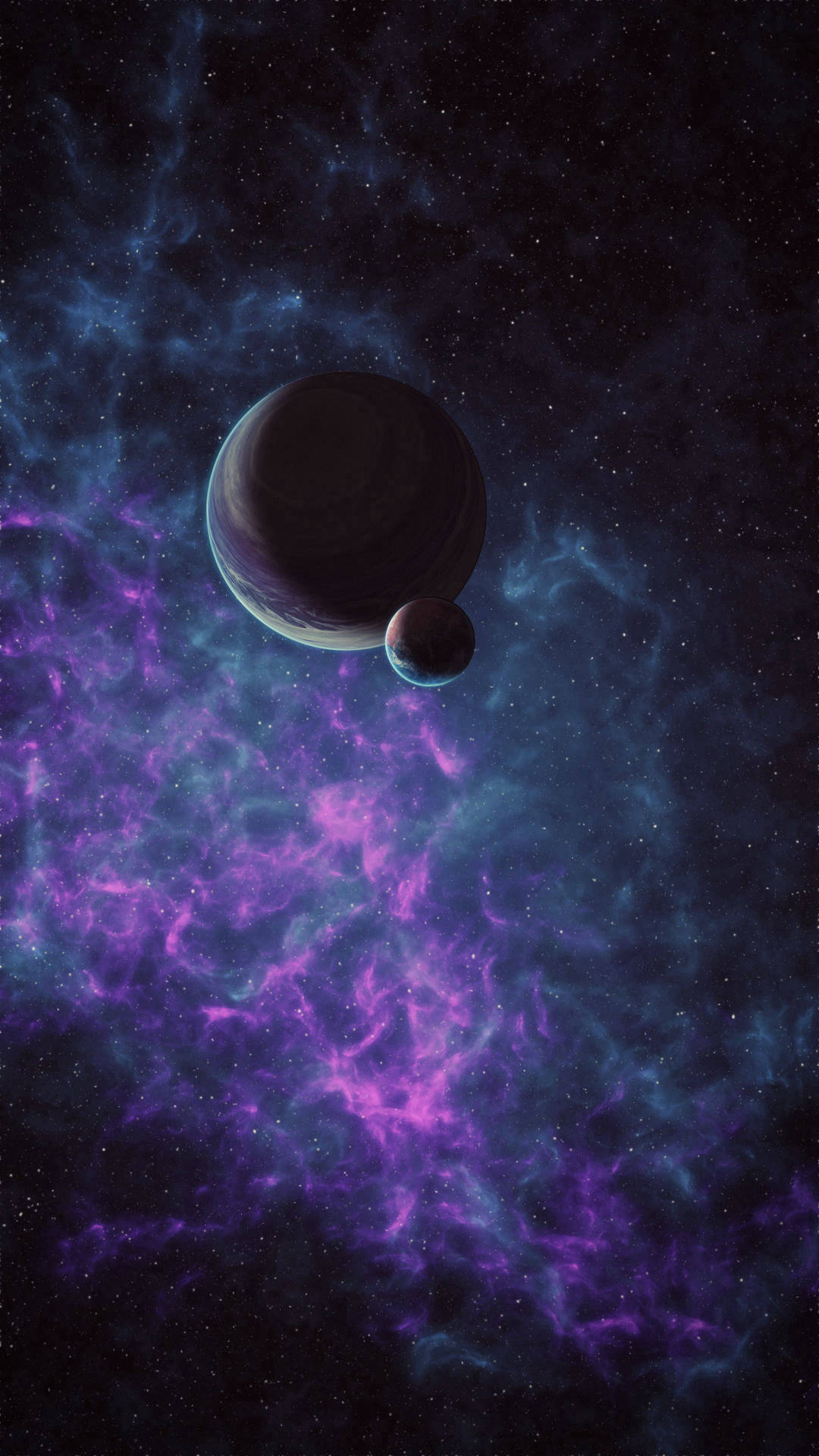 Purple Clouds In Space 4k Phone Wallpaper