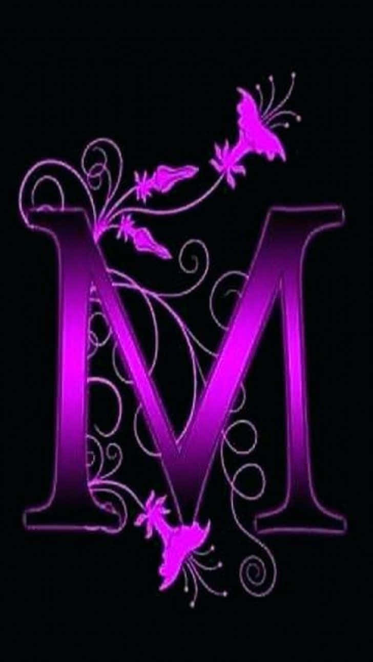 Purple Cute M Wallpaper