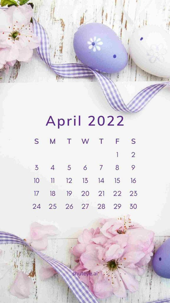 Purple Easter Egg April 2022 Calendar Wallpaper