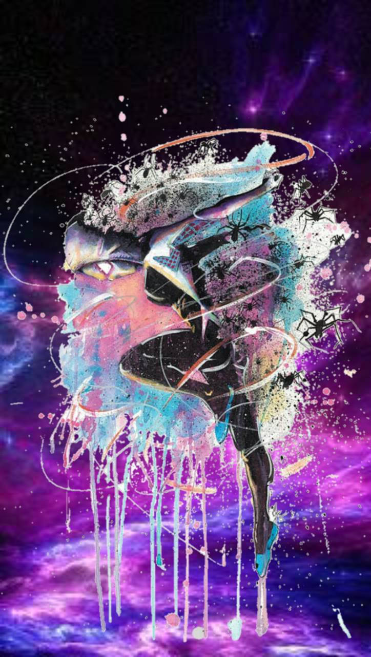 Purple Galaxy Art Spider Gwen Wallpaper