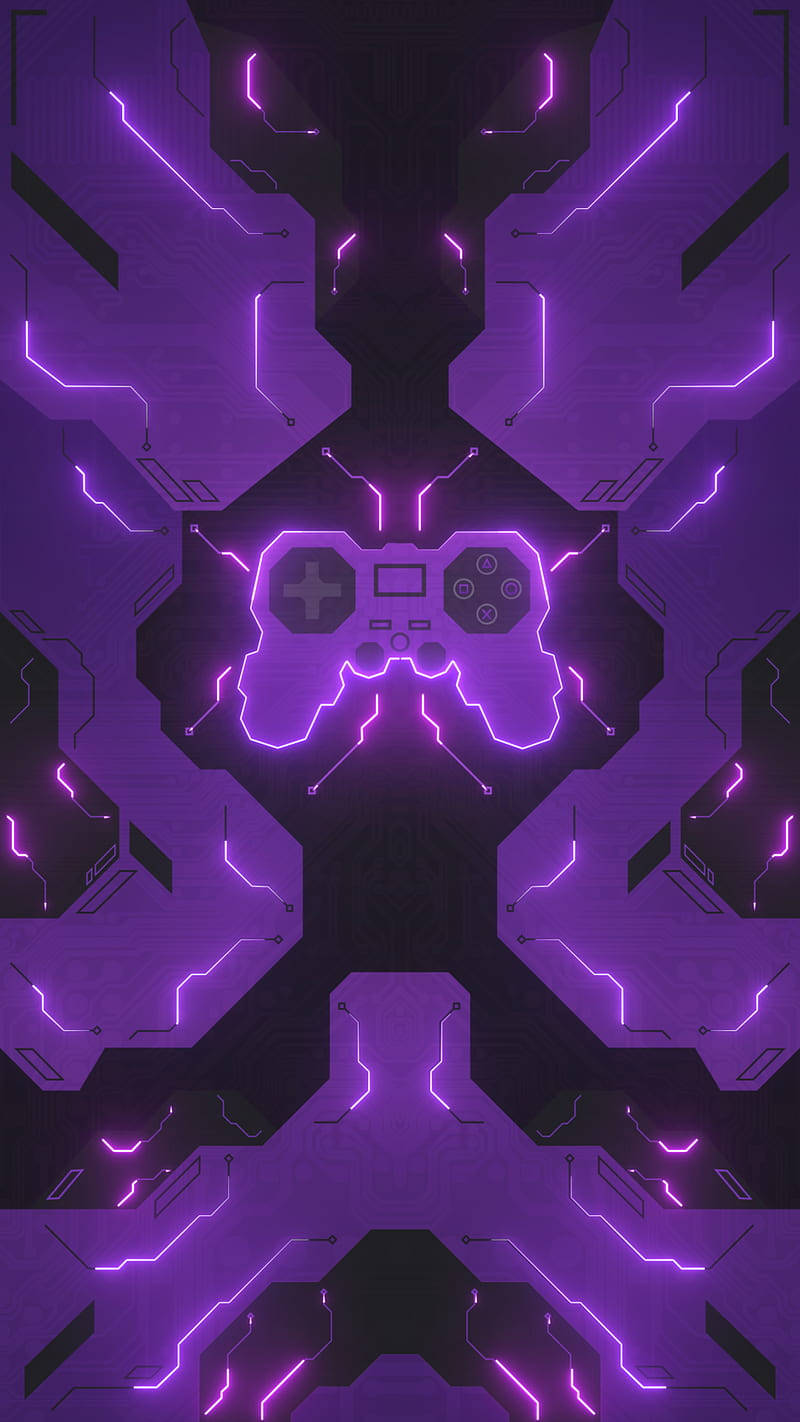 Purple Gaming Console Art Mobile Wallpaper