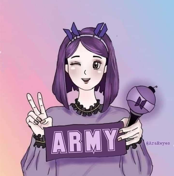 Purple Hairband Bts Army Girl Wallpaper