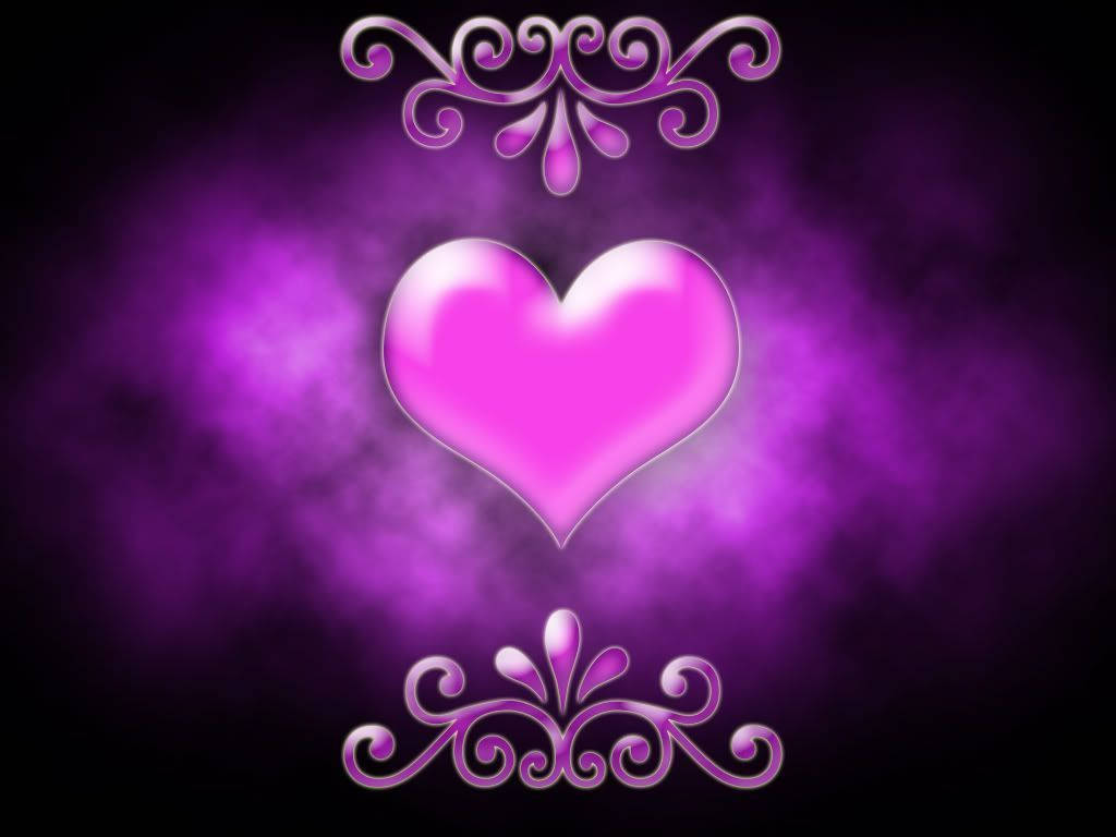 Purple Heart Smoke Black Background Desktop Wallpaper