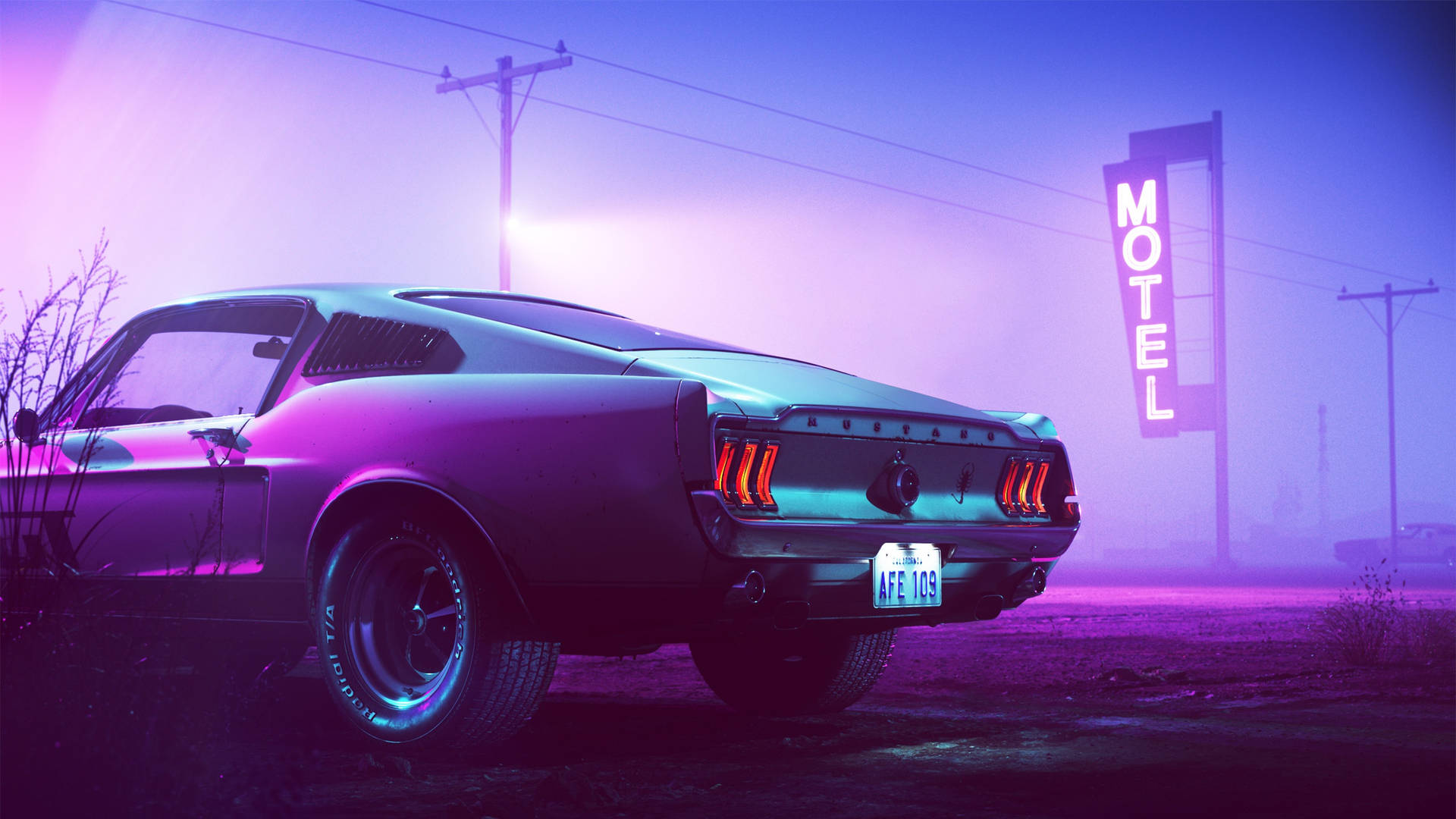 Purple Mustang Coupe Wallpaper