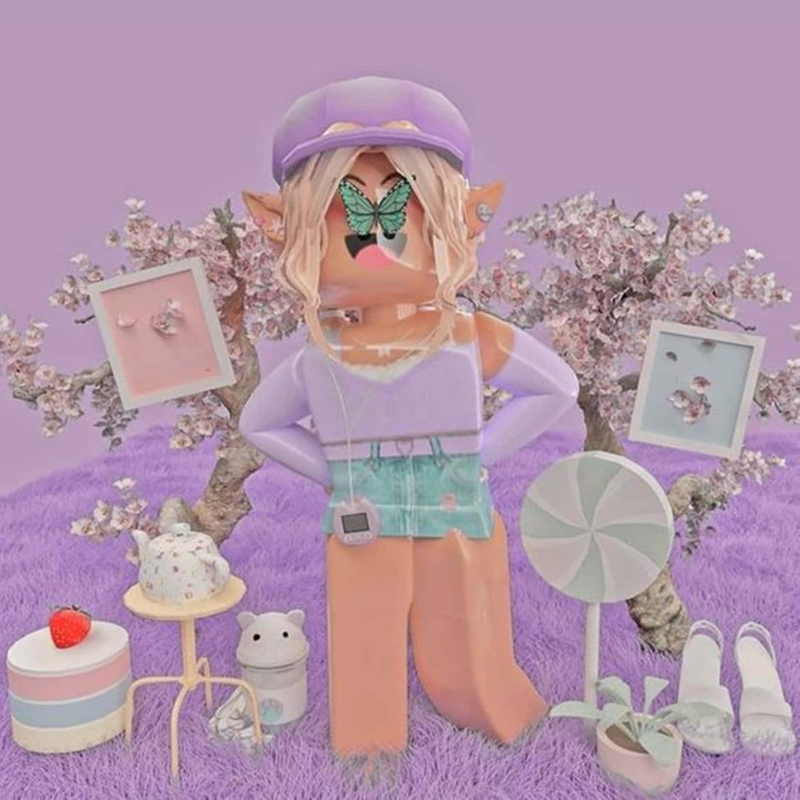 Purple Roblox Gfx Girl Wallpaper