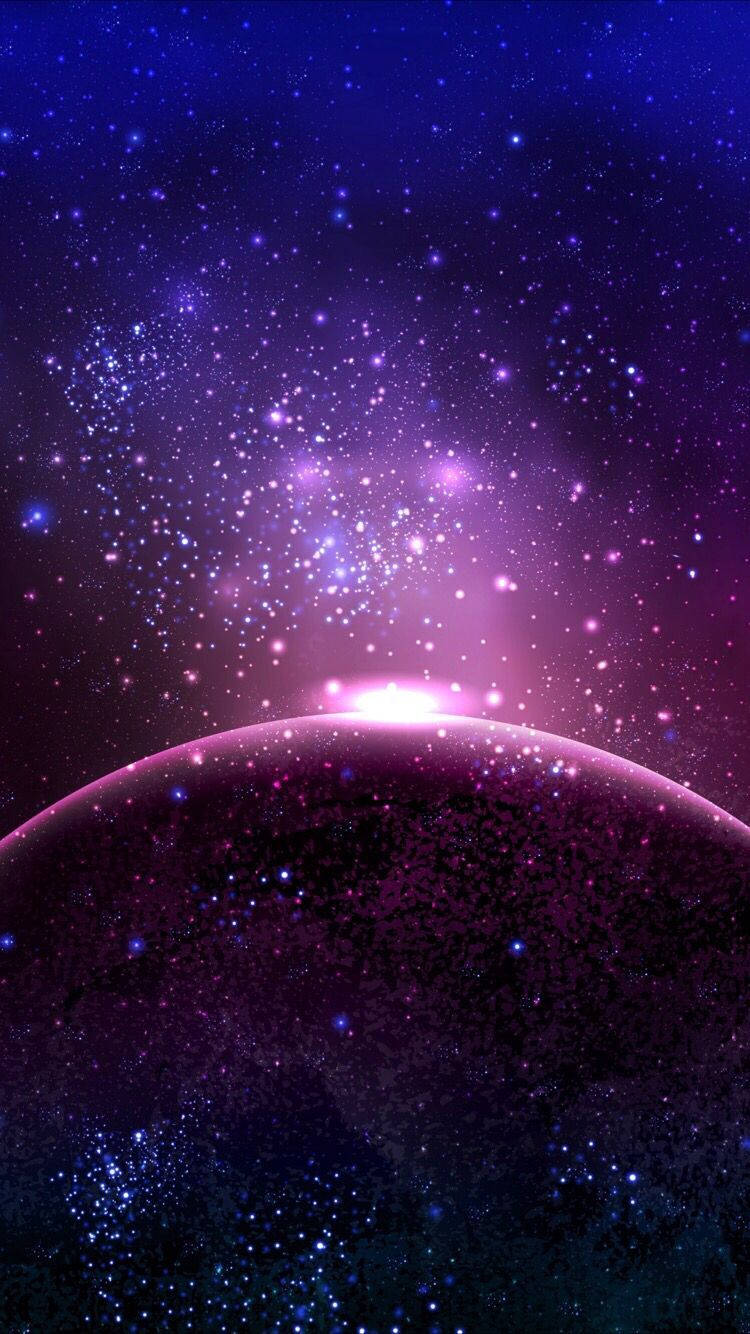 Purple Sunrise Space Iphone Wallpaper
