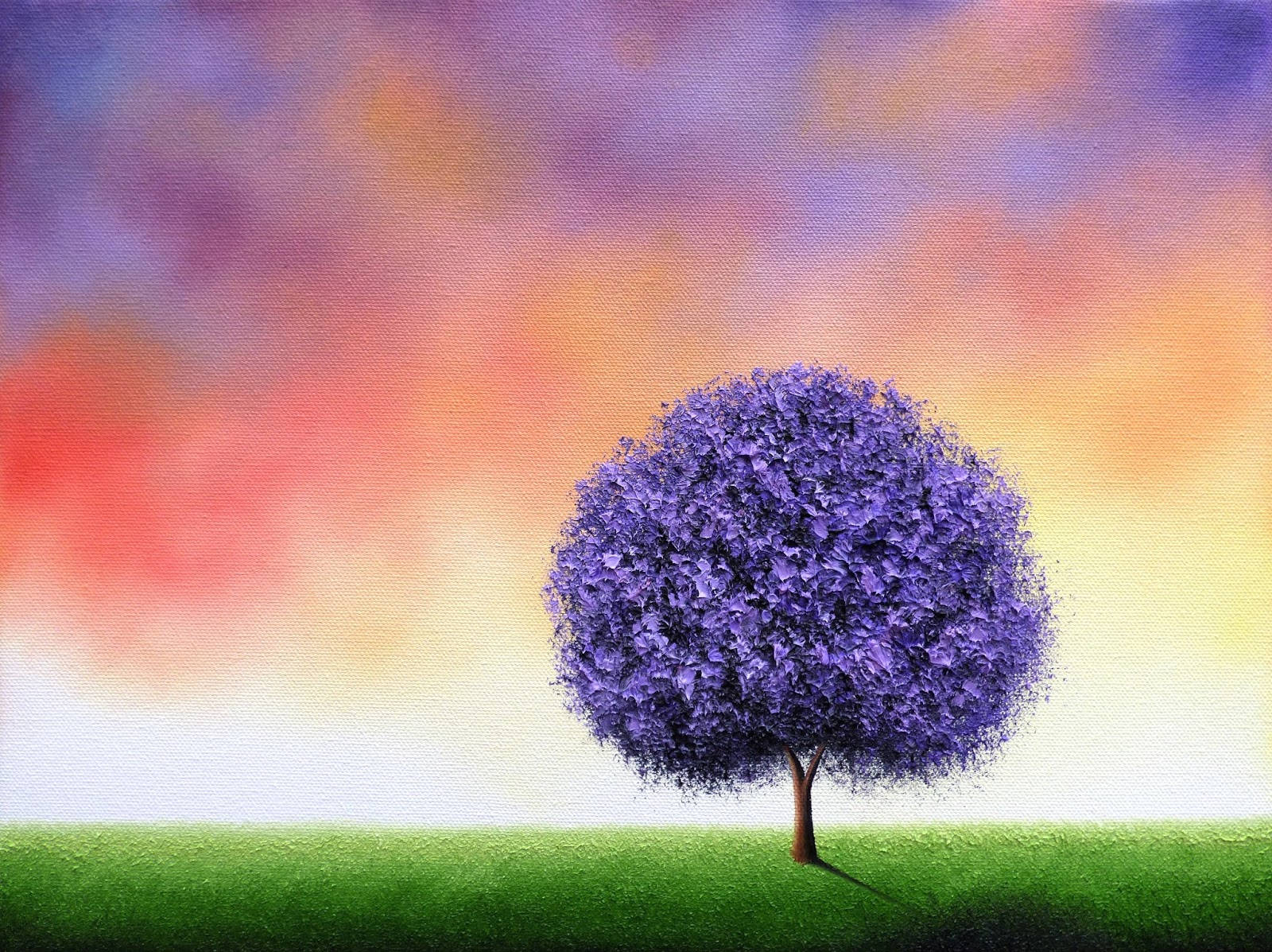 Purple Tree Artwork Wallpaper