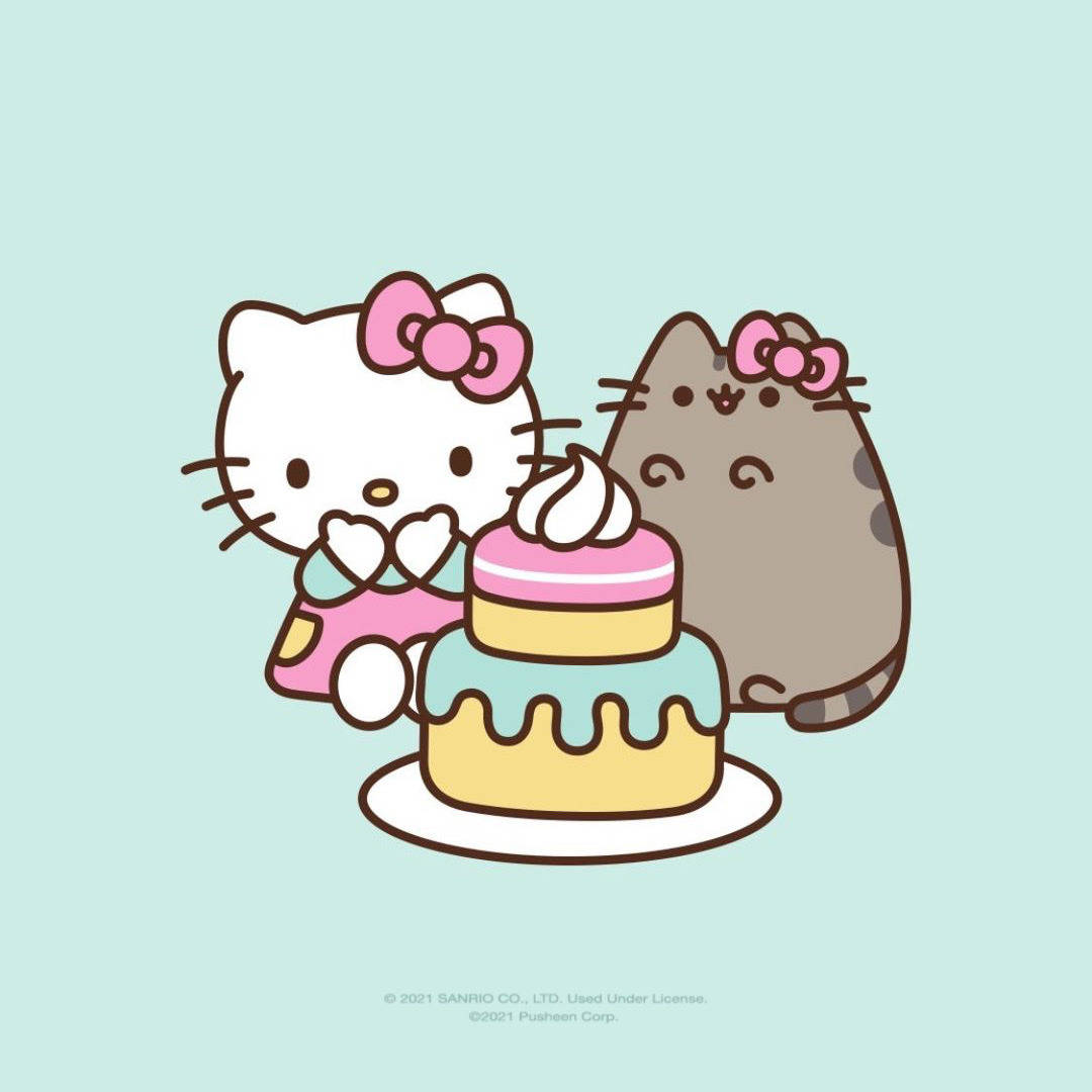 Pusheen And Hello Kitty Pfp Wallpaper